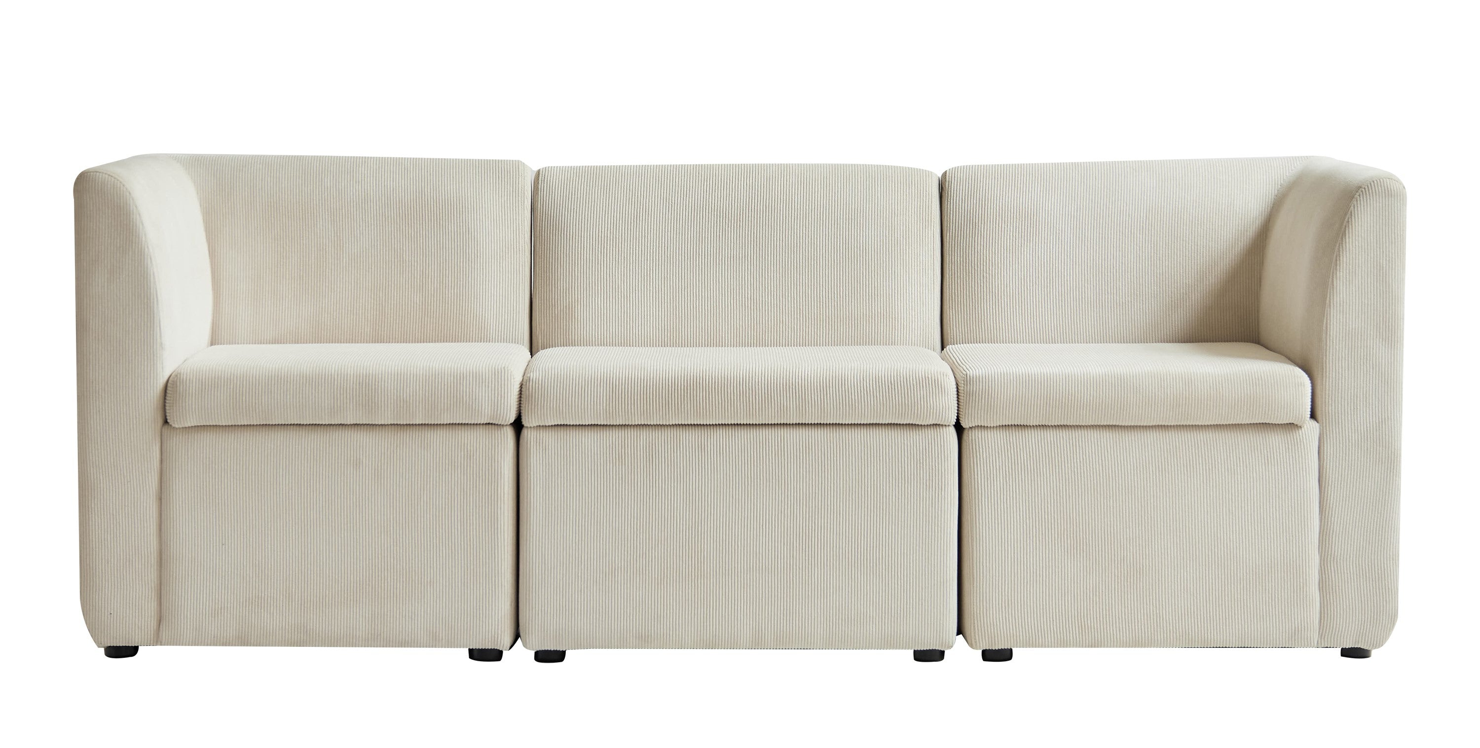 VARDE – Modułowa sofa 3-osobowa z beżowego sztruksu