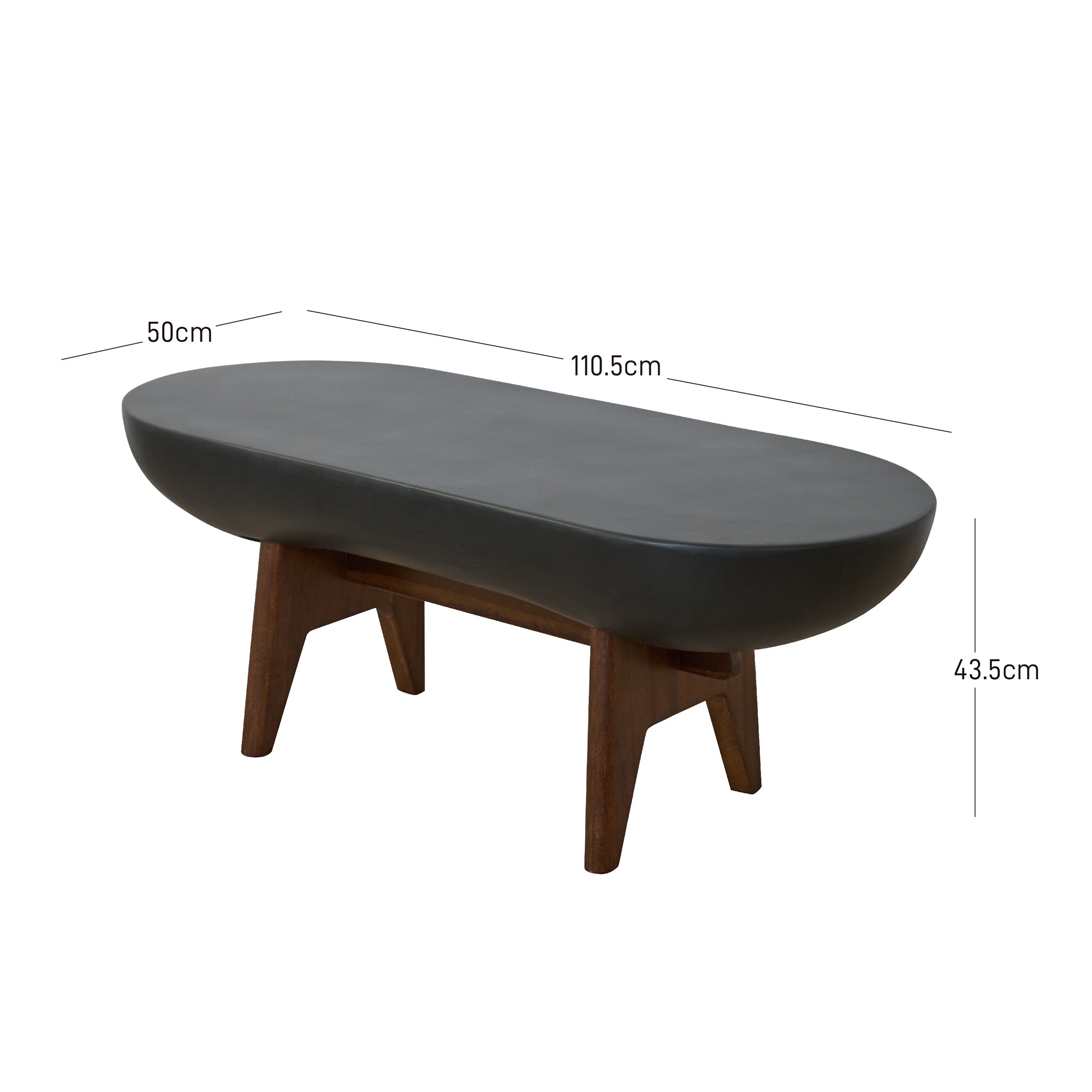 IRUNA – stolik kawowy do wnętrz i na zewnątrz z czarnego magnezytu