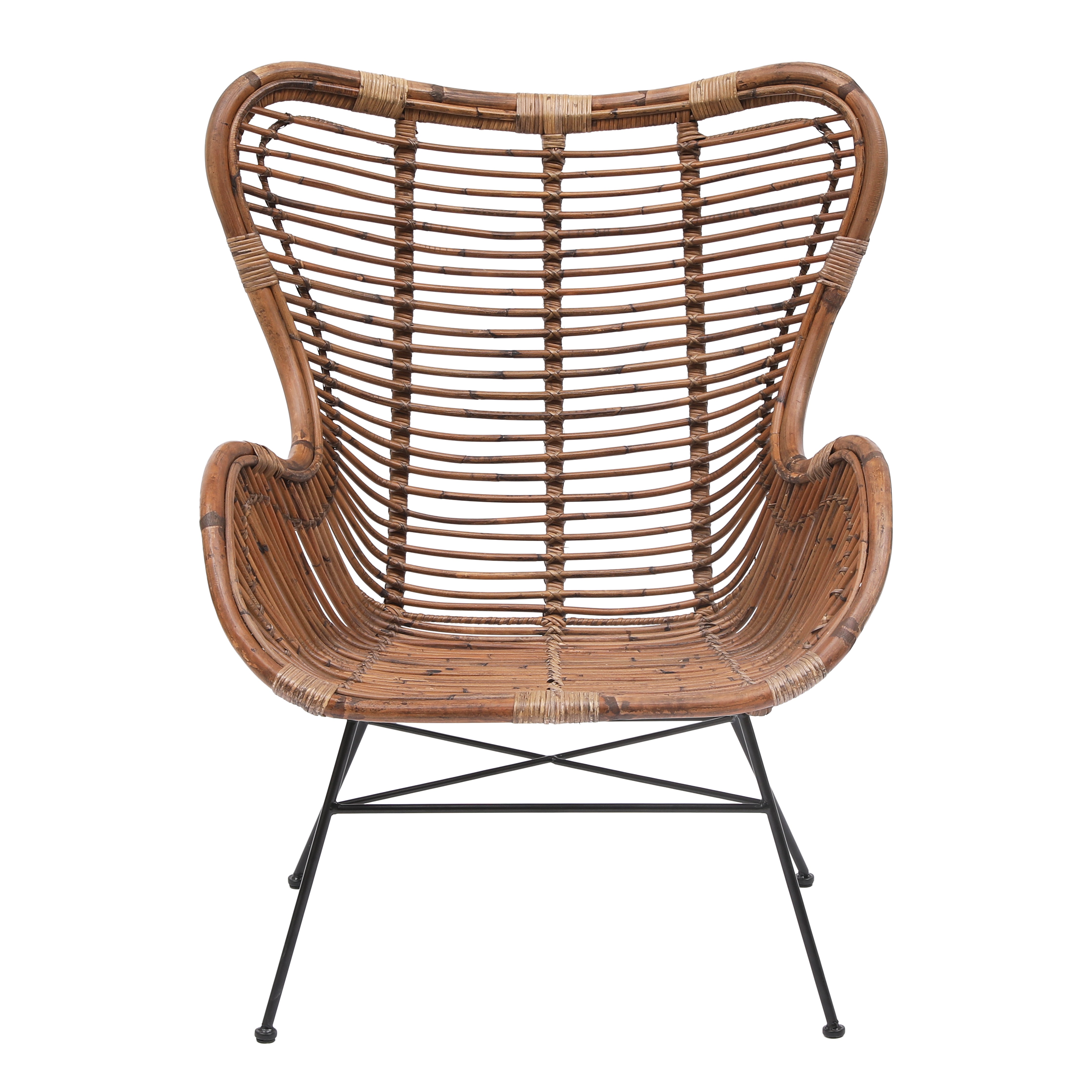 JAKARTA - Fauteuil en métal et rotin naturel