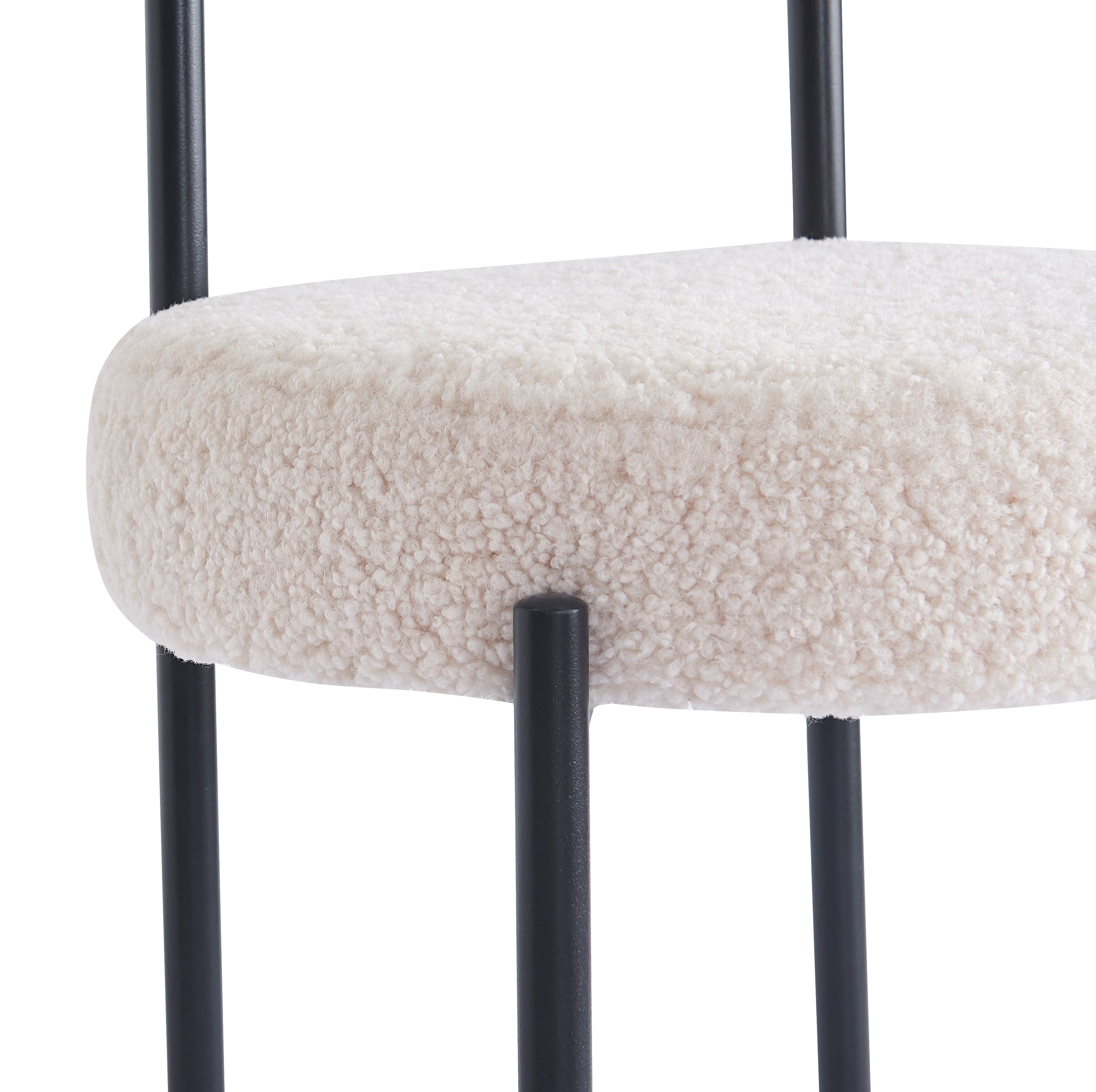 Zestaw 2 skandynawskich krzeseł z metalu i białymi pętelkami