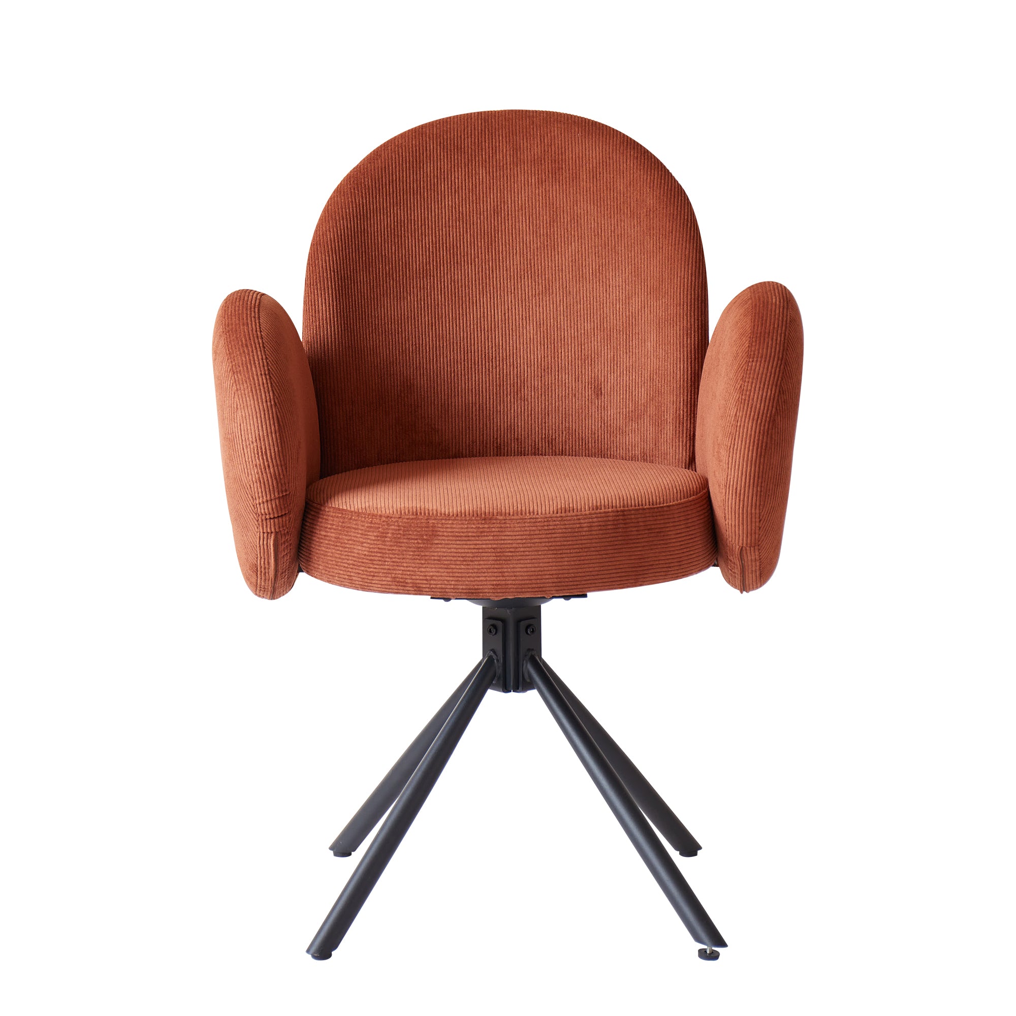 HELSINKI - Lot de 2 chaises swivel rotatives en velours côtelé terracotta