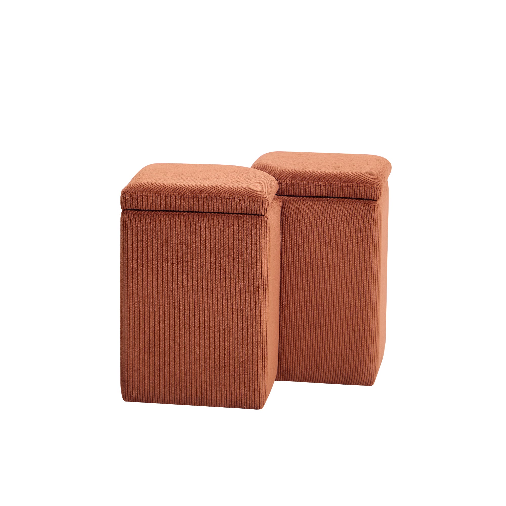 DIPOLOG – pufa salonowa z schowkiem, wykonana z sztruksu w kolorze terakoty