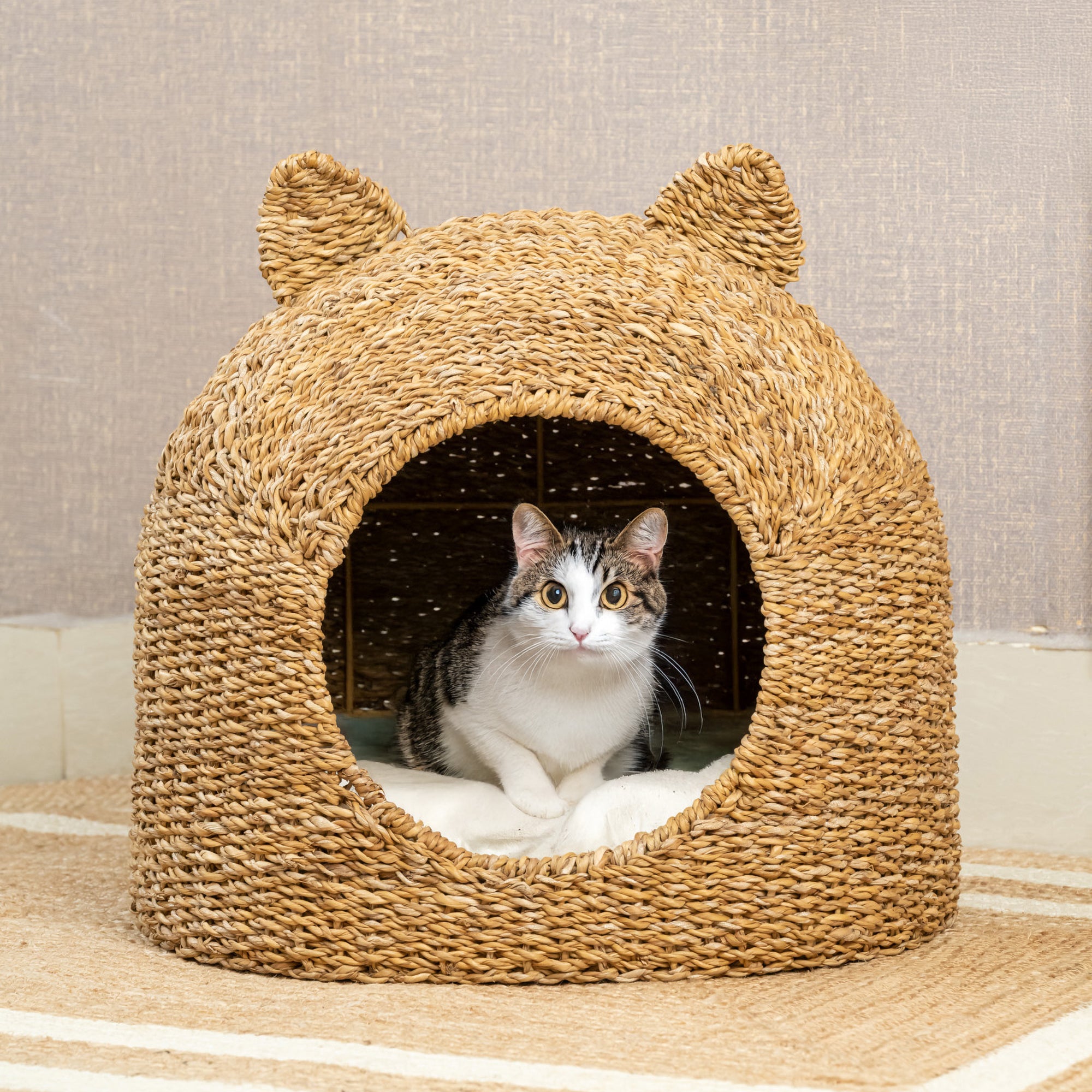 NILS - Kosz dla kota z brązowej juty