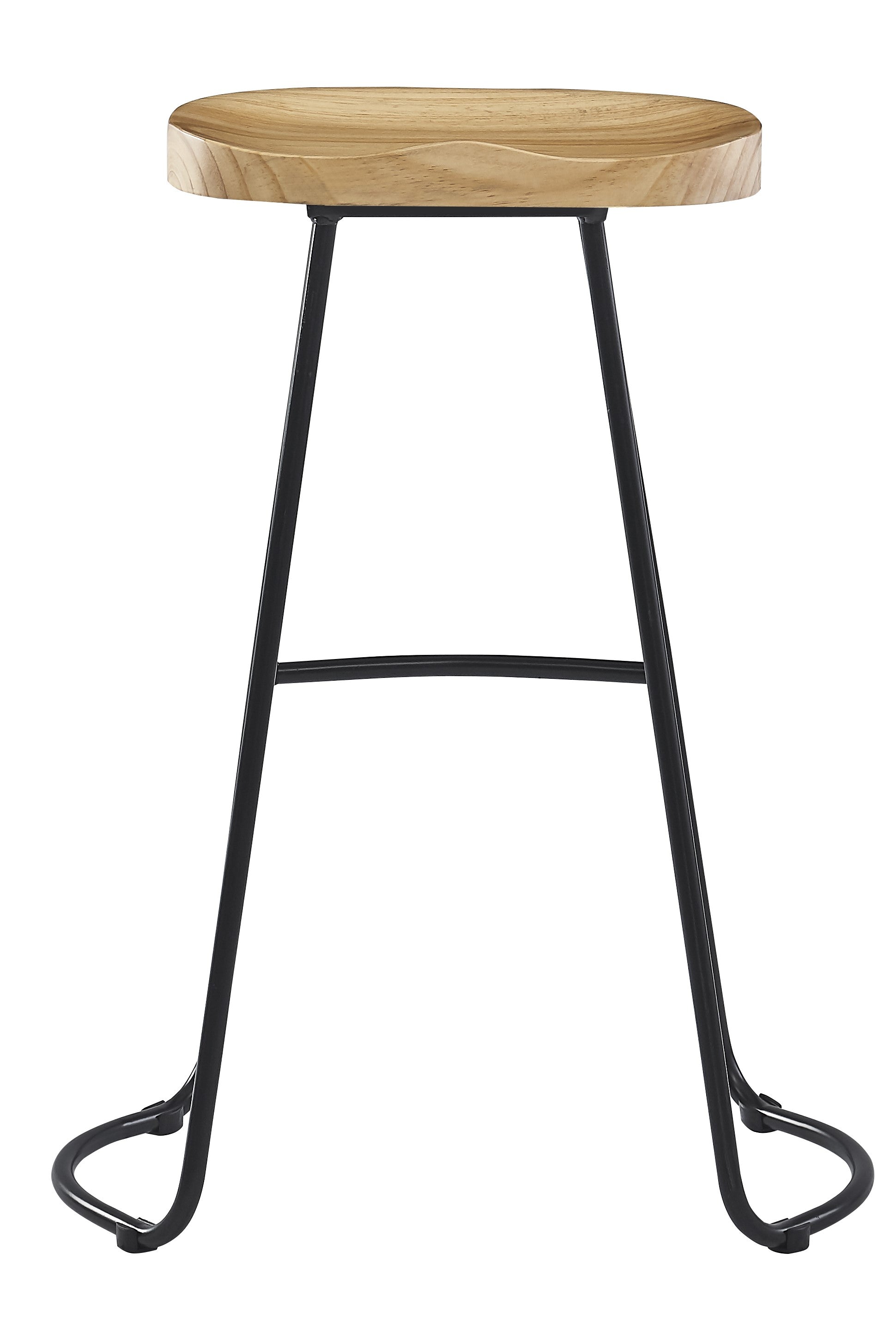 Zestaw 2 stołków barowych z metalu i naturalnego drewna jesionowego