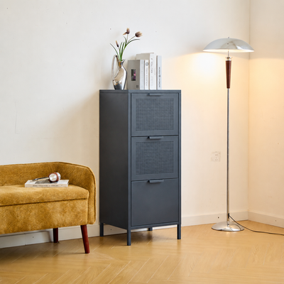 NURMES - Mobile contenitore 3 cassetti in metallo Blu