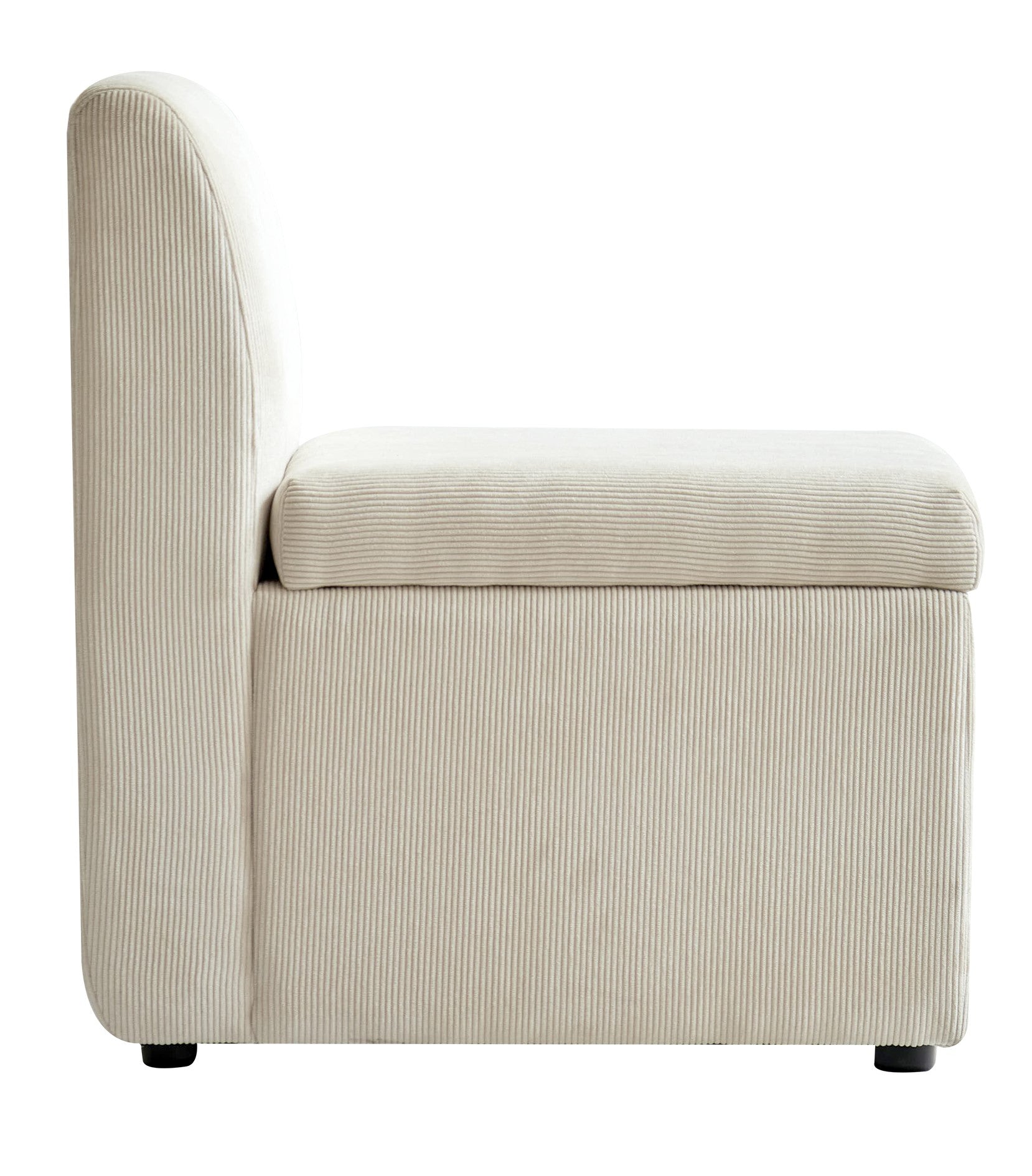 VARDE - Canapé modulable 1 personne en velours côtelé beige