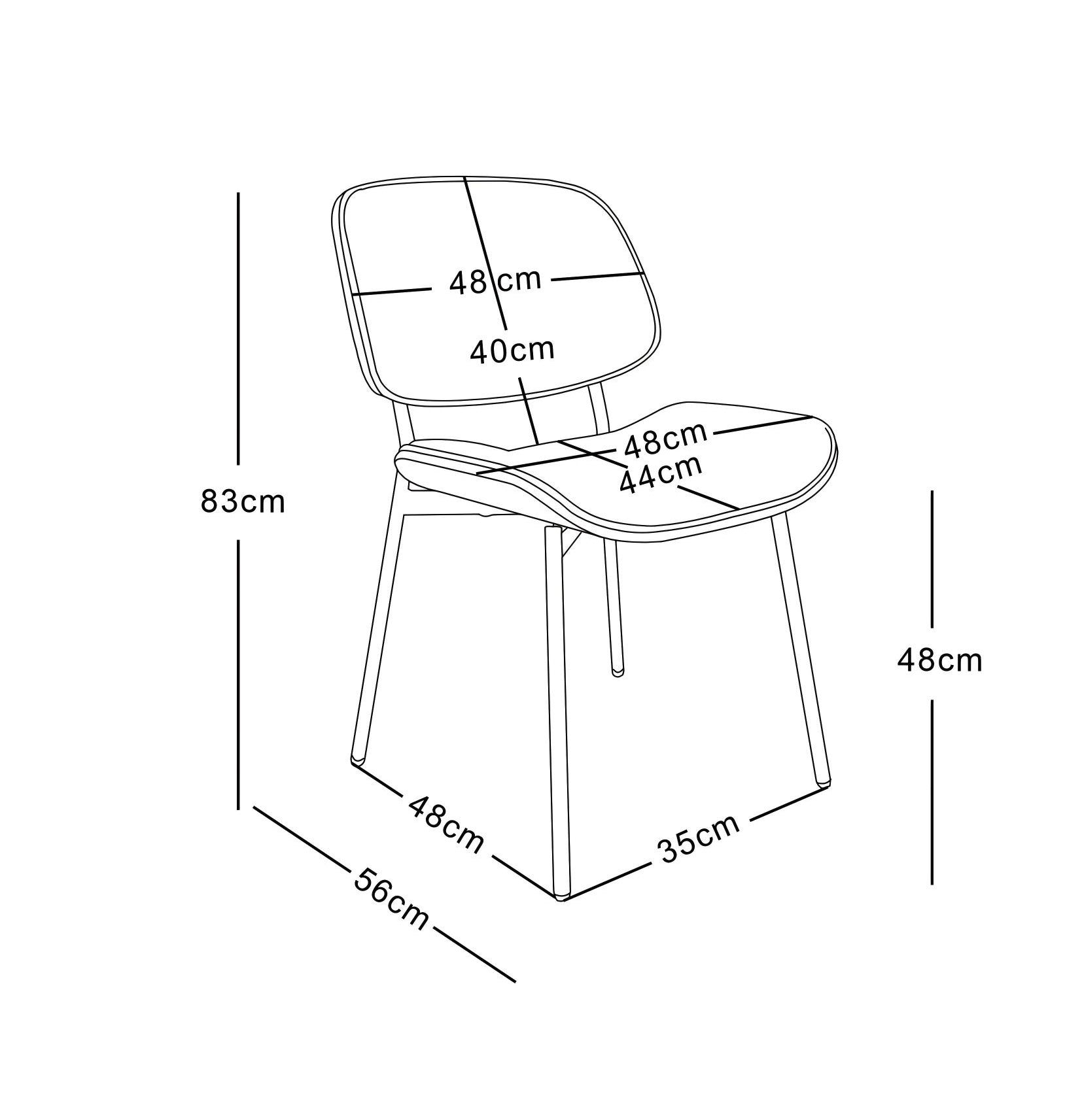 ODENSE - Lot de 2 chaises en bois et suèdine noir