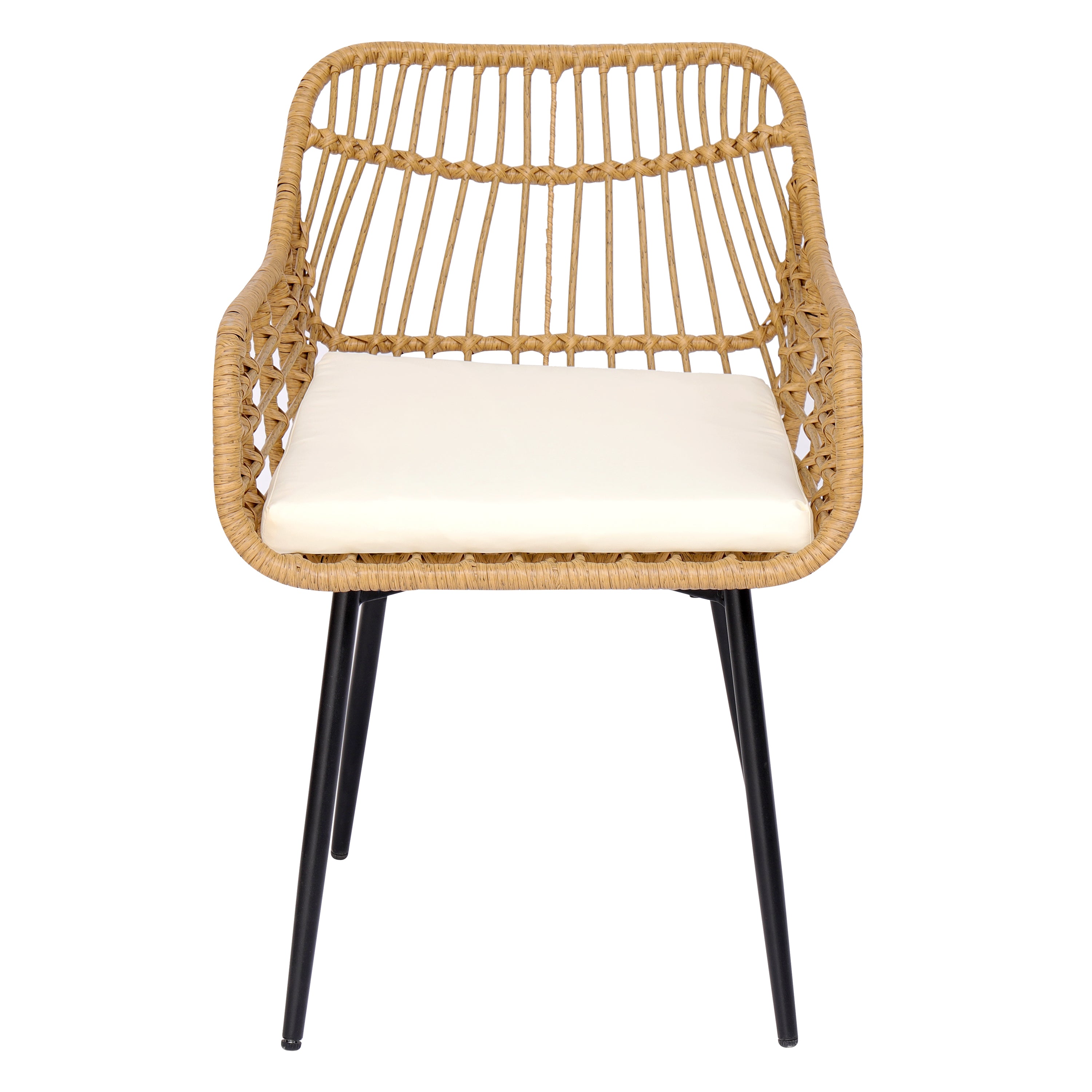 Zestaw 2 krzeseł z metalu i rattanu