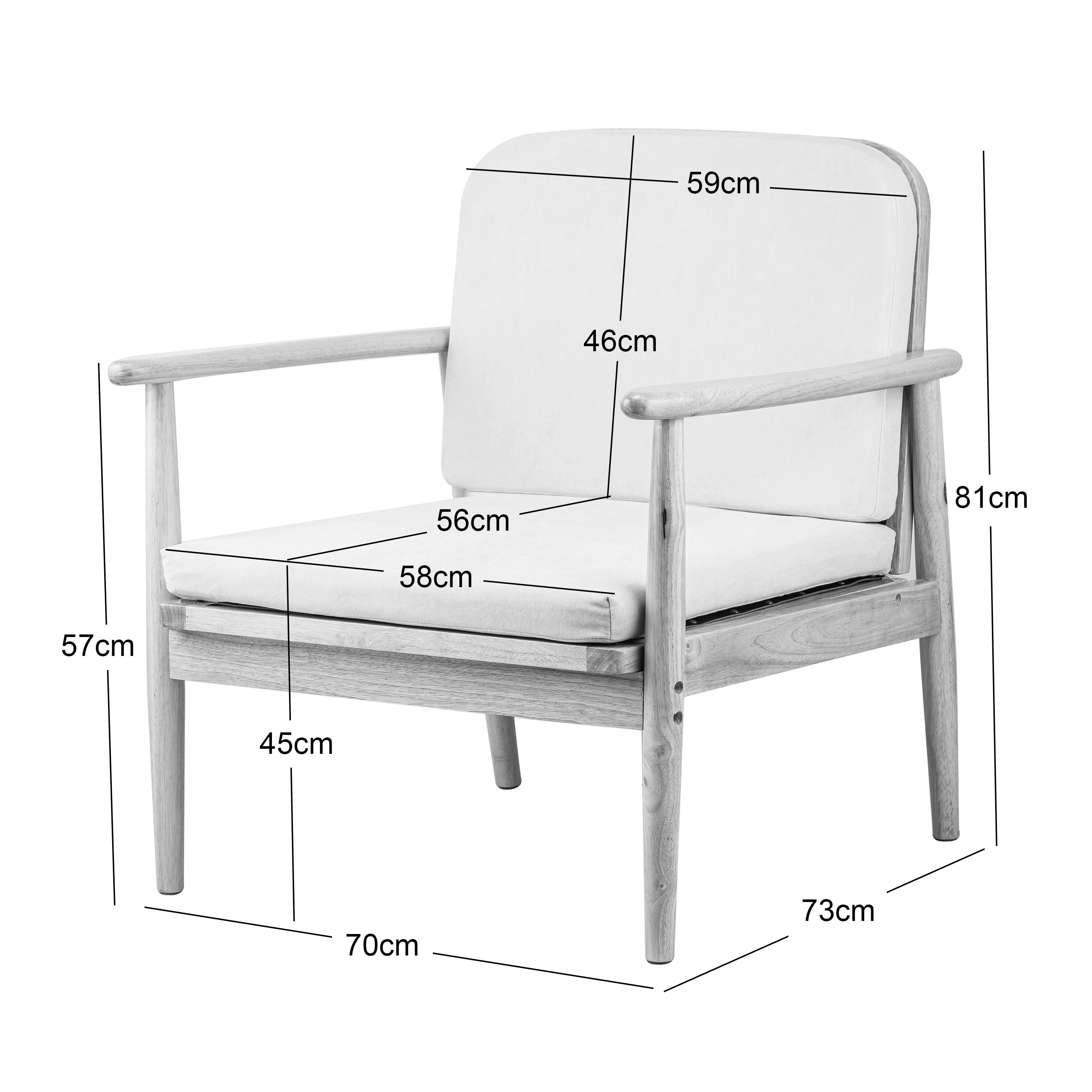 Fotel salonowy z litego drewna i tkaniny w kolorze terakoty