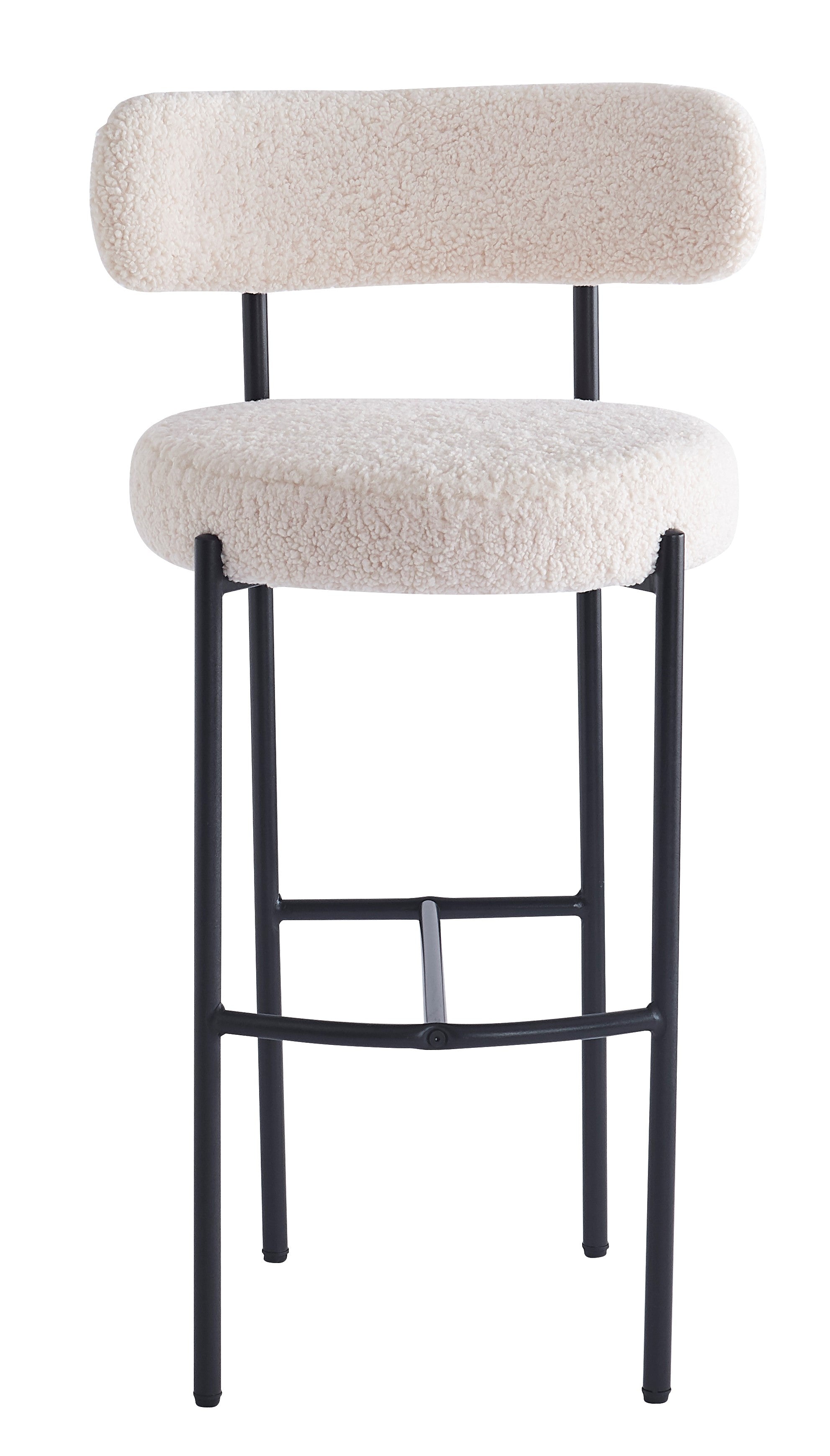 Zestaw 2 stołków barowych z metalu i białymi pętelkami