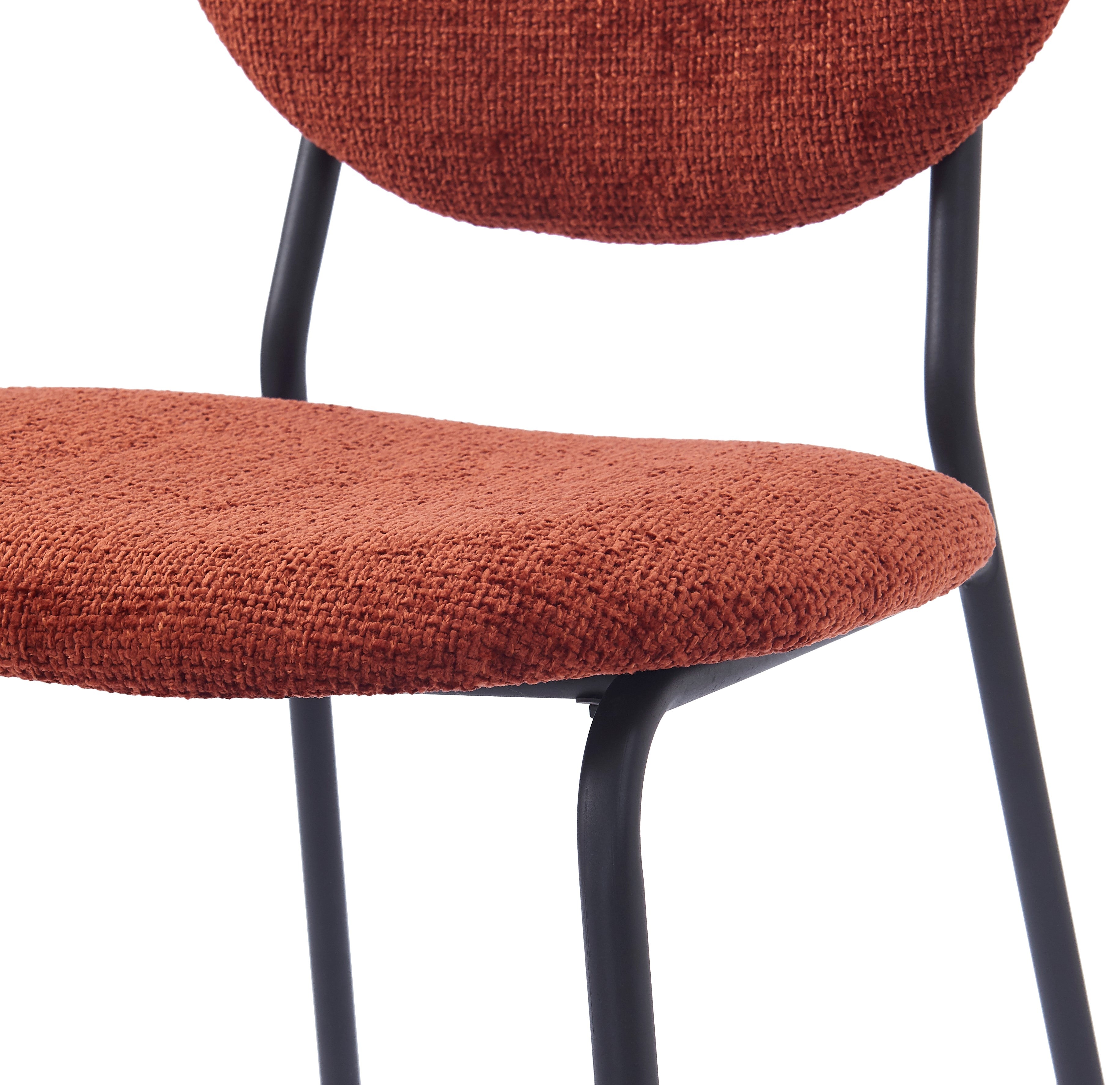 SUZUKA – Zestaw 2 skandynawskich krzeseł z metalu i tkaniny w kolorze terakoty