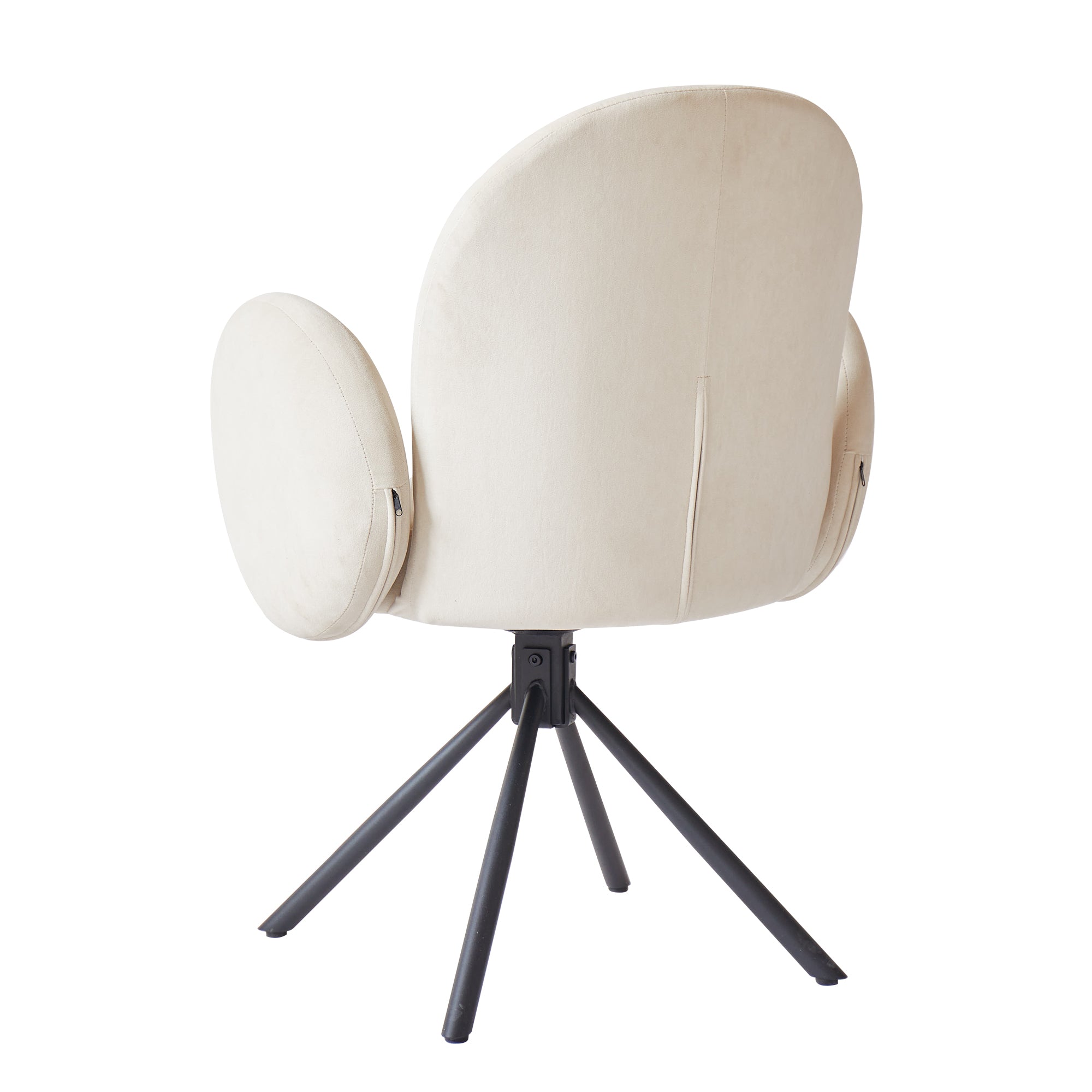 HELSINKI – Zestaw 2 Obrotowych krzeseł z beżowego aksamitu i metalu