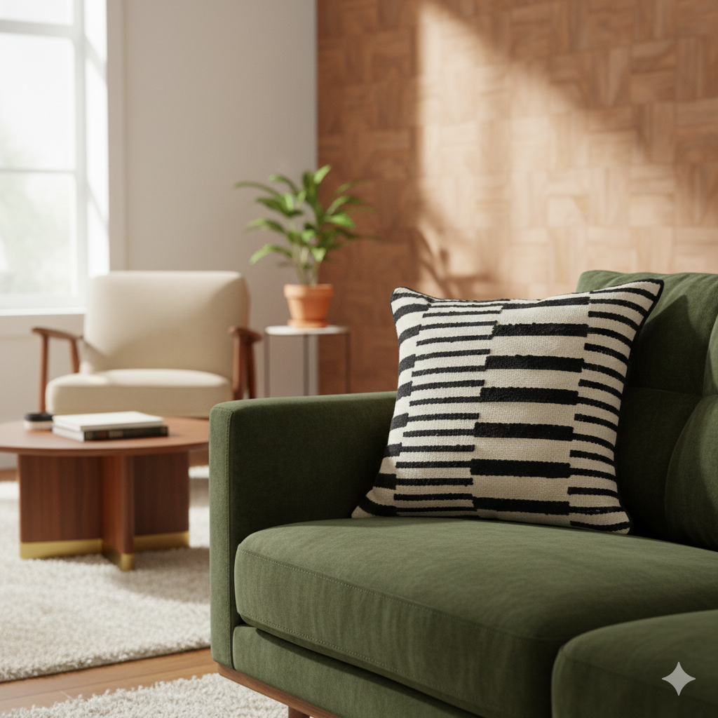 HINNOYA – Poduszka z białego aksamitu bawełnianego OEKO-TEX® 45 x 45