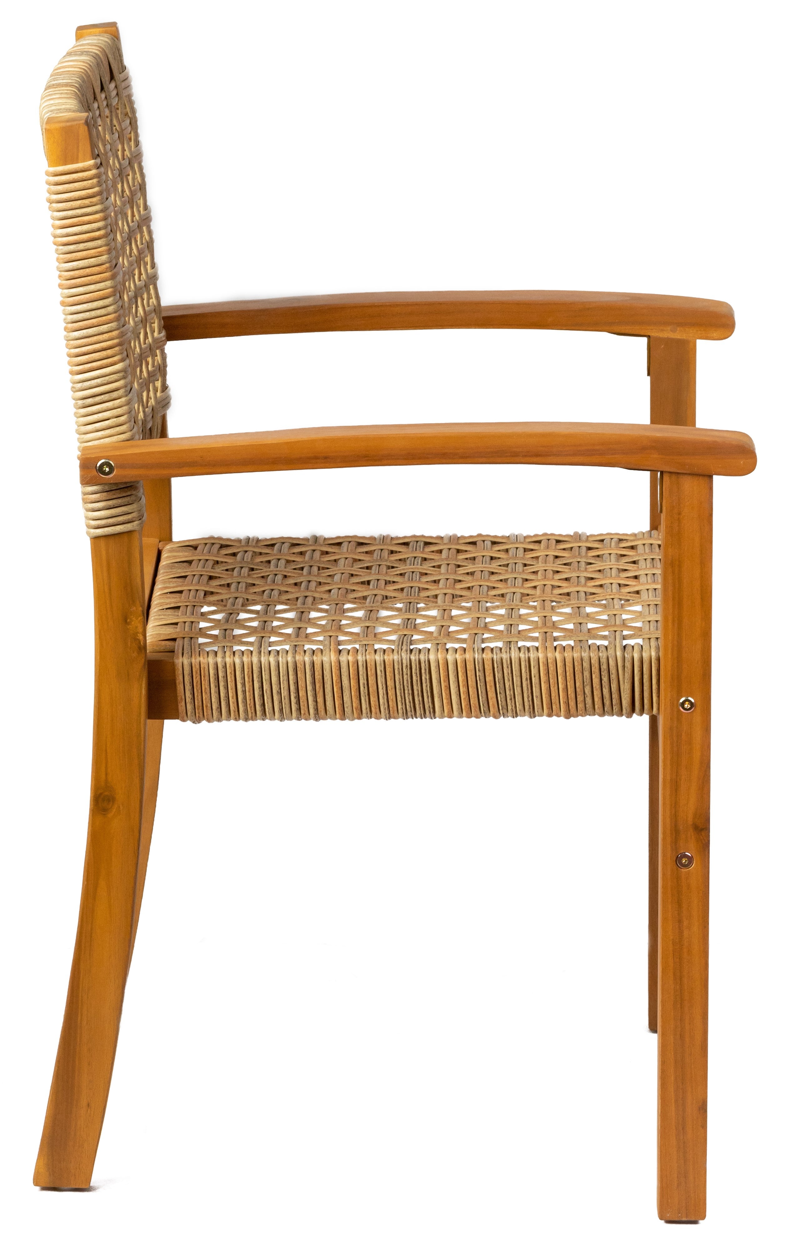 MACEIO – Zestaw 2 krzeseł ogrodowych z drewna akacjowego i liny