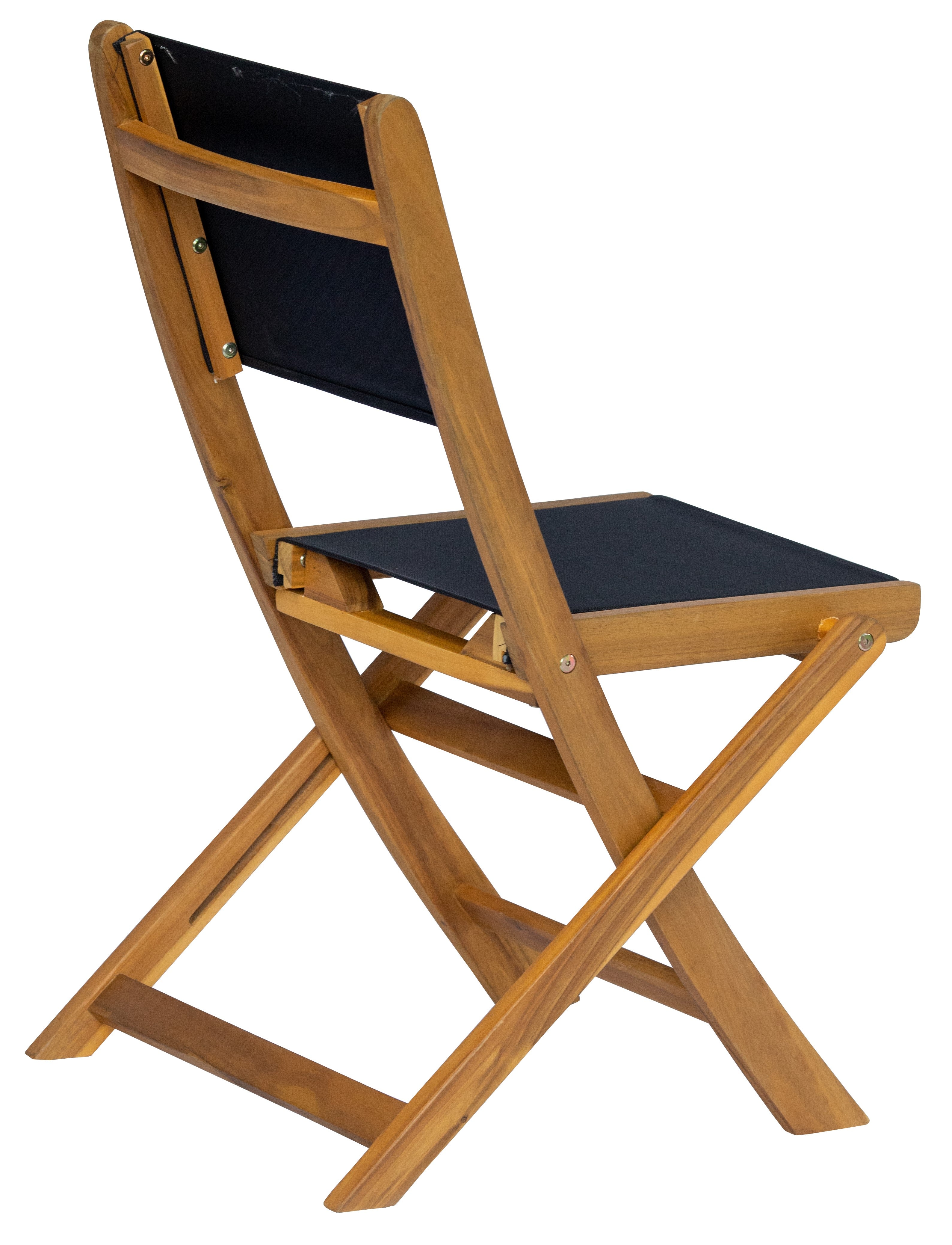 Zestaw 2 krzeseł ogrodowych z akacji i tekstylenu