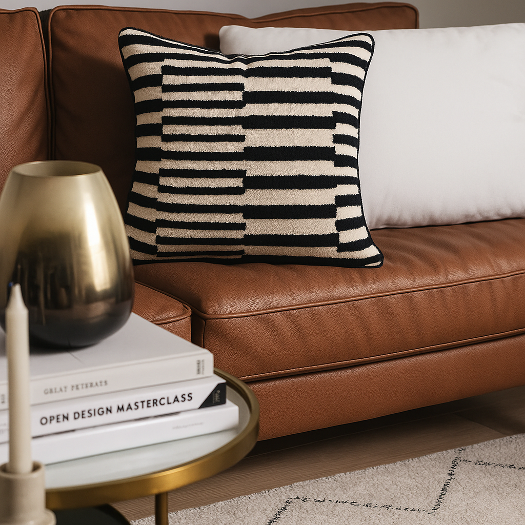 HINNOYA – Poduszka z białego aksamitu bawełnianego OEKO-TEX® 45 x 45