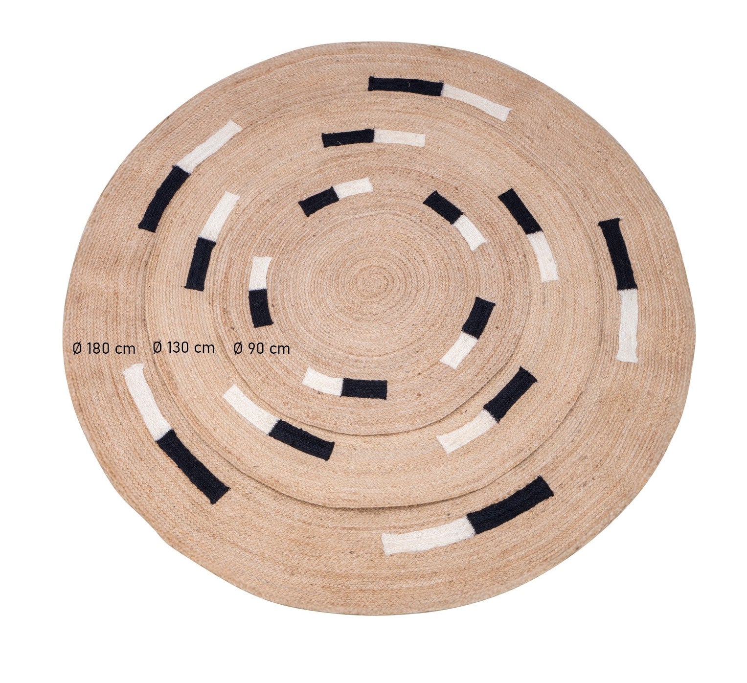 OLAV – Okrągły dywanik z naturalnej juty w kolorze brązowym, 90 x 90 cm