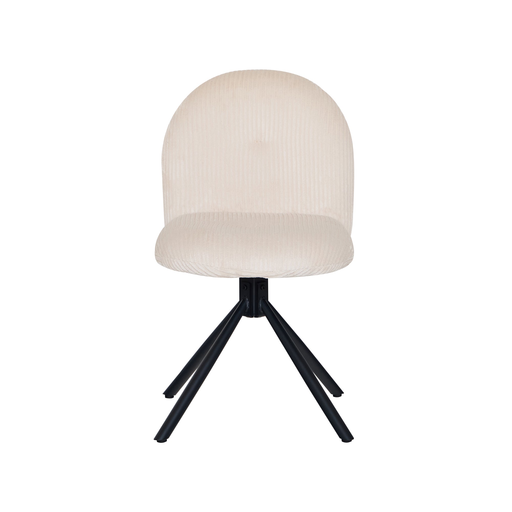 KITTILA - Zestaw 2 Obrotowych krzeseł z beżowego sztruksu i metalu