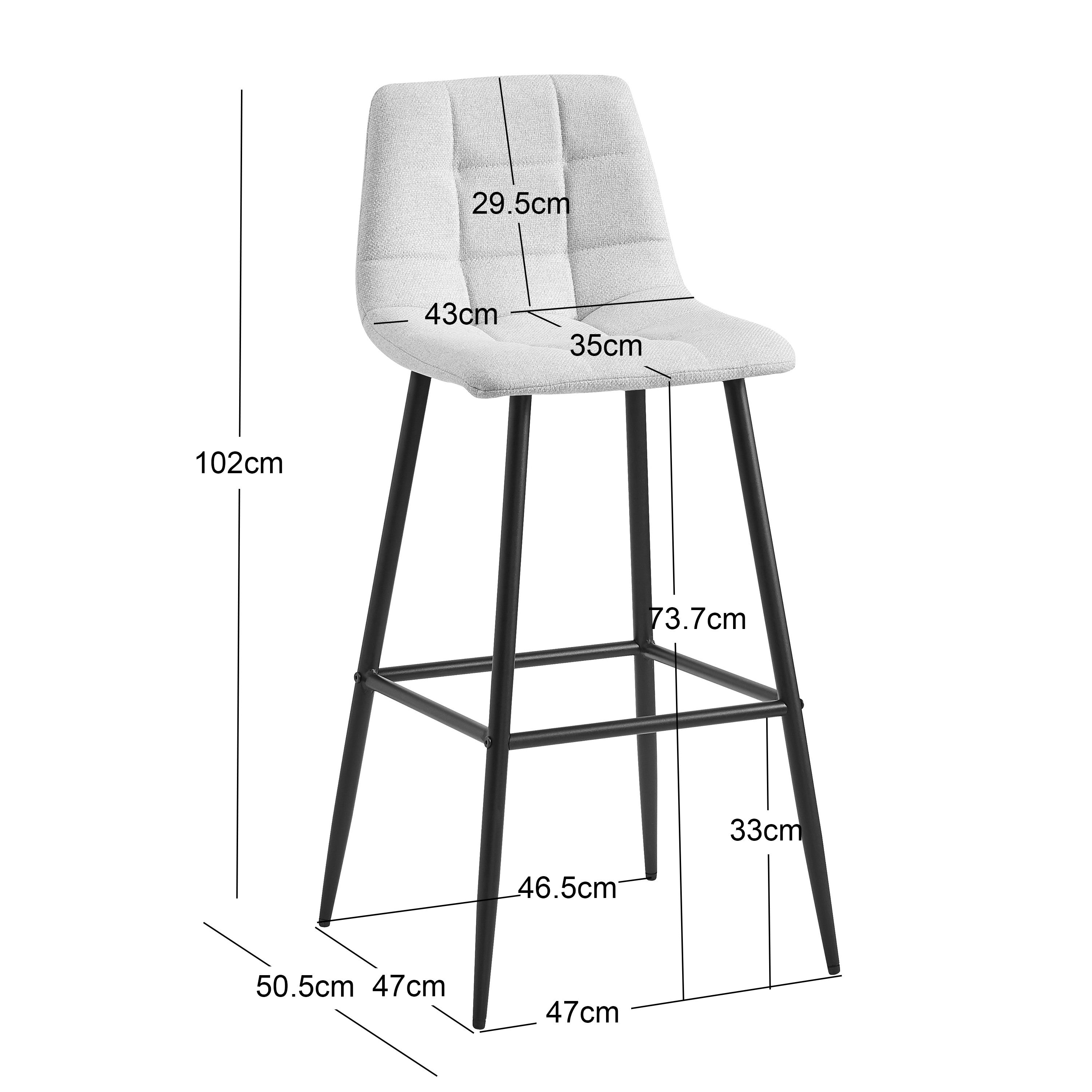 BJORN - Zestaw 2 stołków barowych z metalu i brązowej zamszowej tkaniny