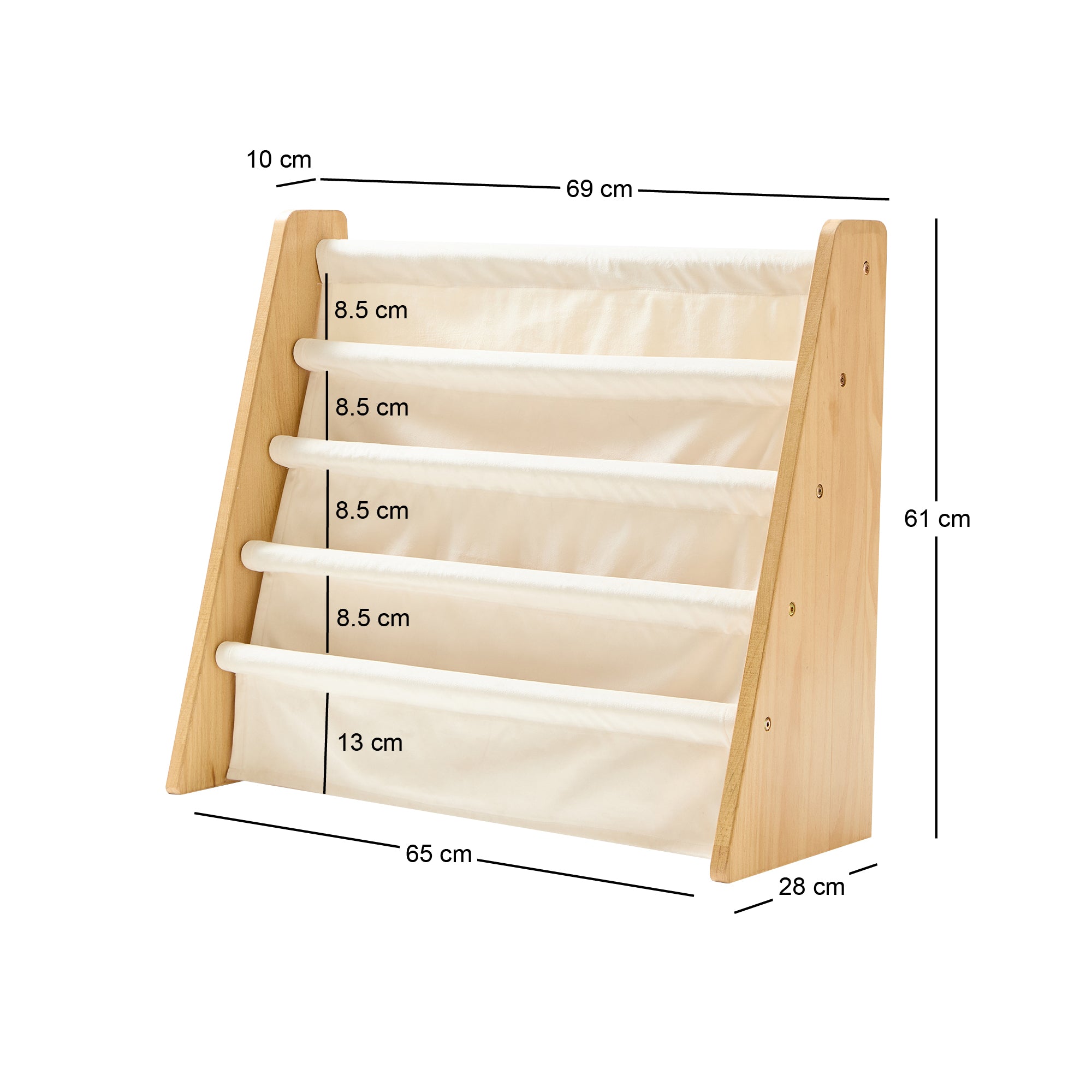 BILLUND – Regał na książki dla dzieci, wykonany z drewna i tkaniny