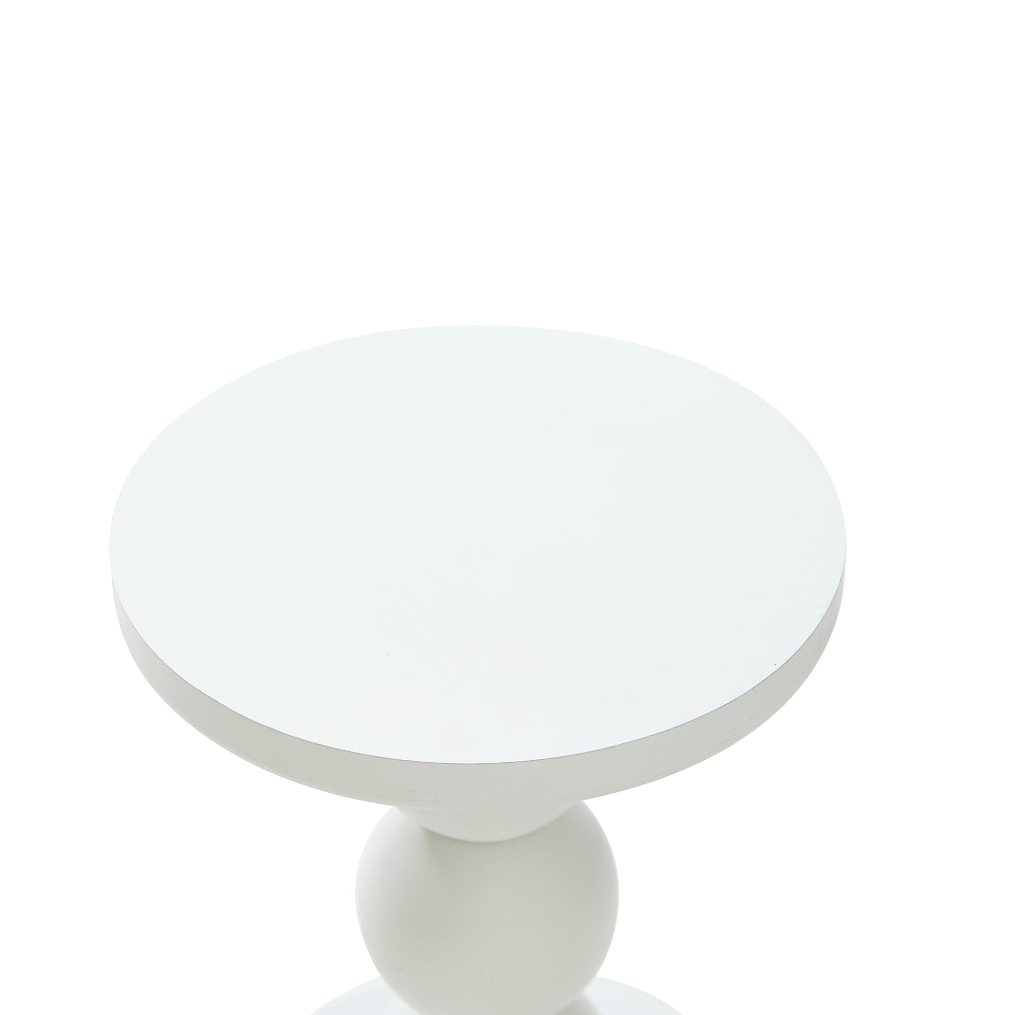 GAVLE – Okrągły stolik pomocniczy z białego drewna