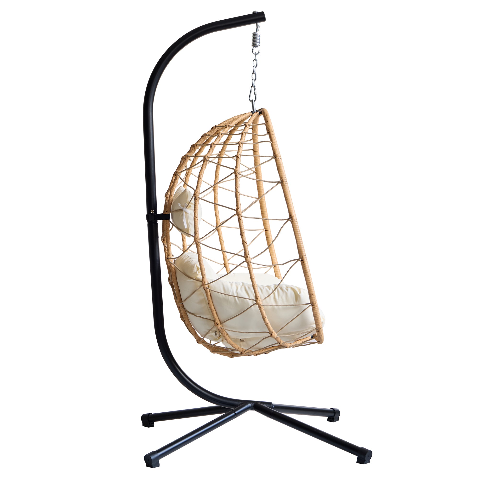 VENICE – Wiszący fotel z rattanu i brązowego metalu