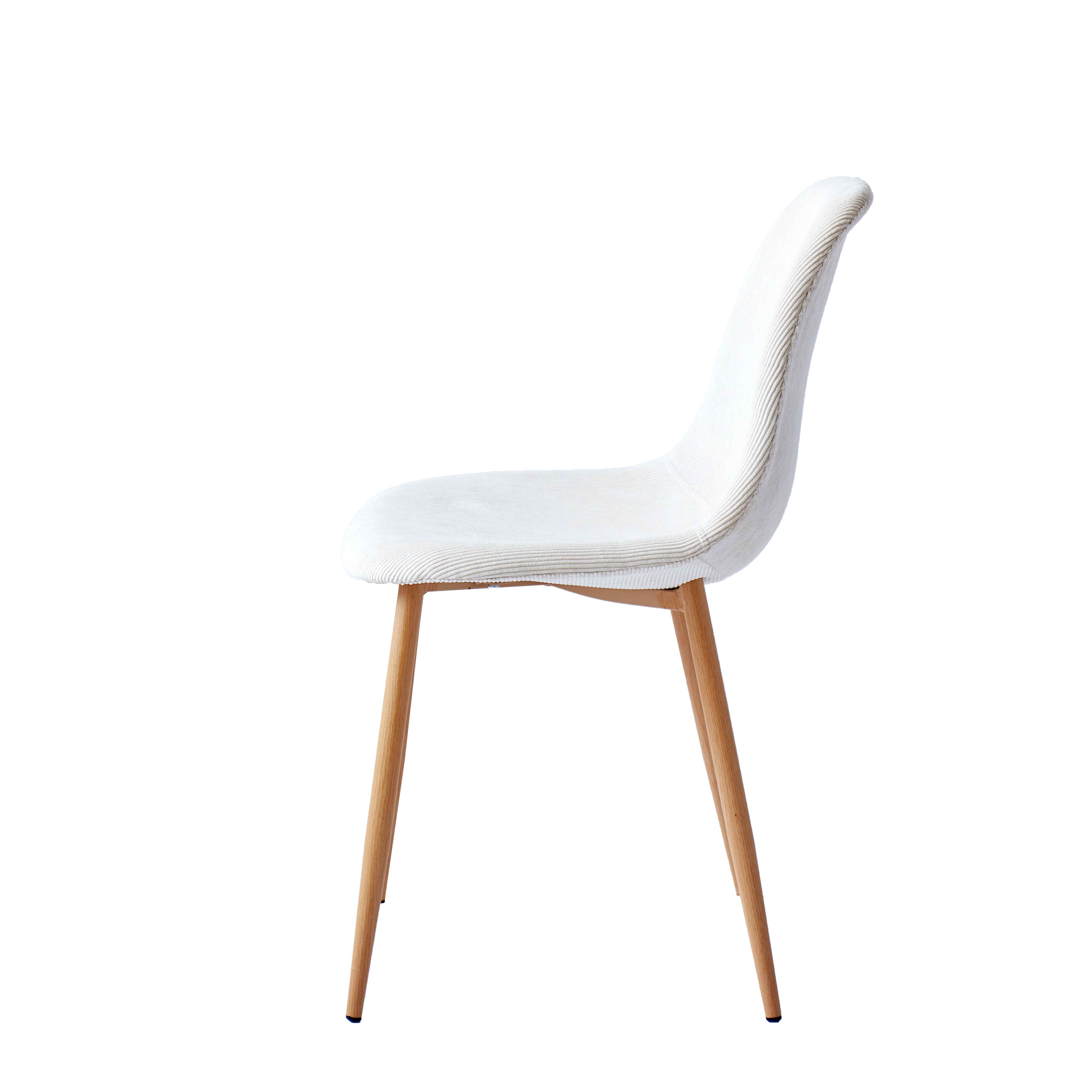 COPENHAGEN – Zestaw 4 krzeseł z metalu i beżowego sztruksu