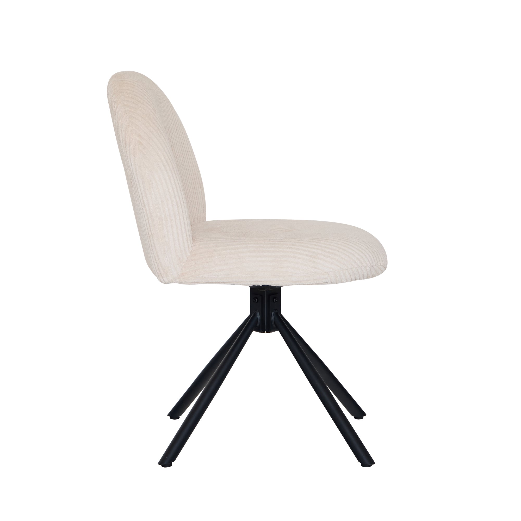 KITTILA - Zestaw 2 Obrotowych krzeseł z beżowego sztruksu i metalu