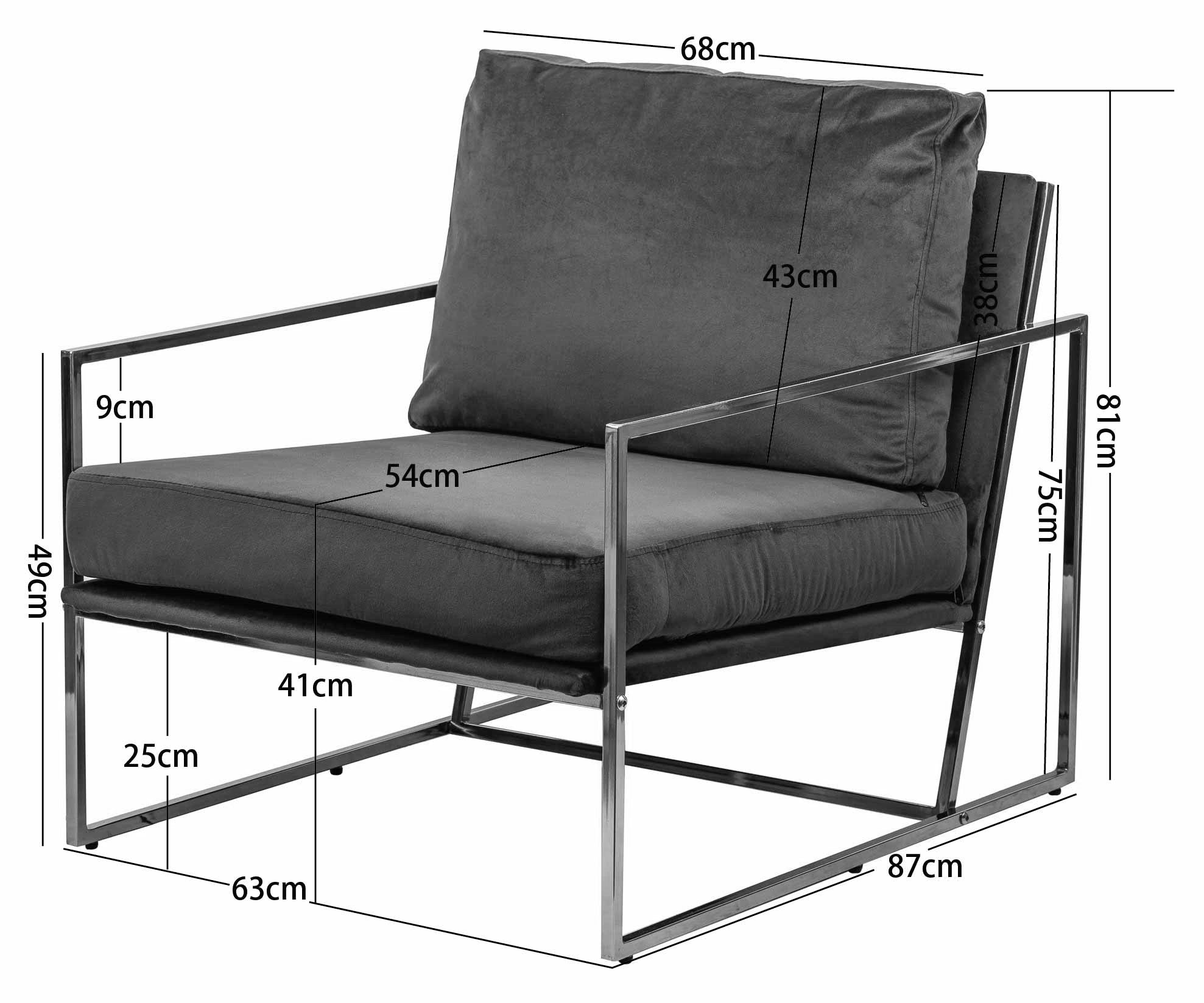 Fotel salonowy z metalu i zielonego aksamitu