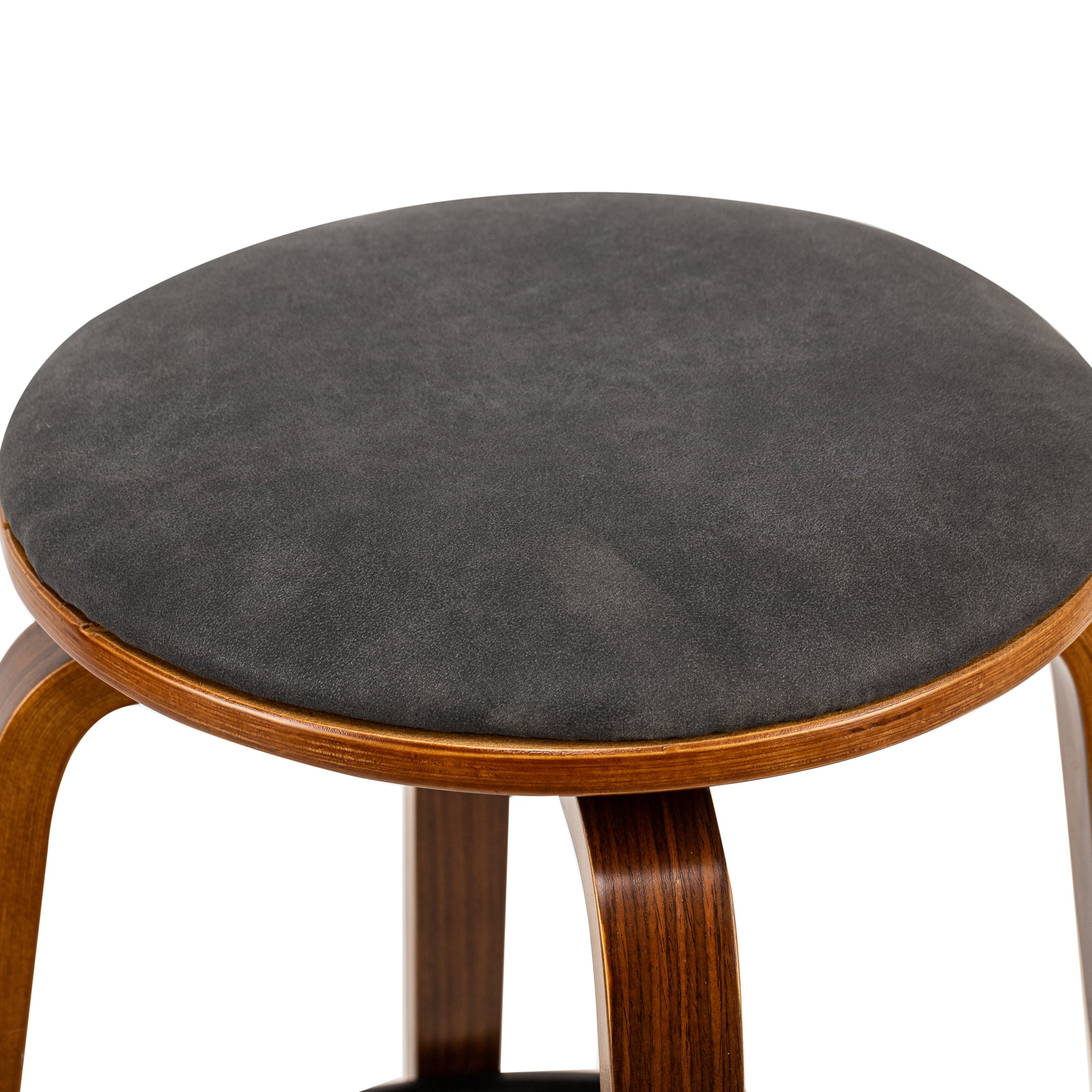 Zestaw 2 stołków barowych z drewna i czarnego imitacji skóry