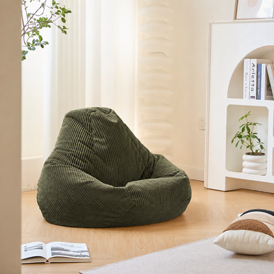 GRANA - Pouf aus grünem Cord