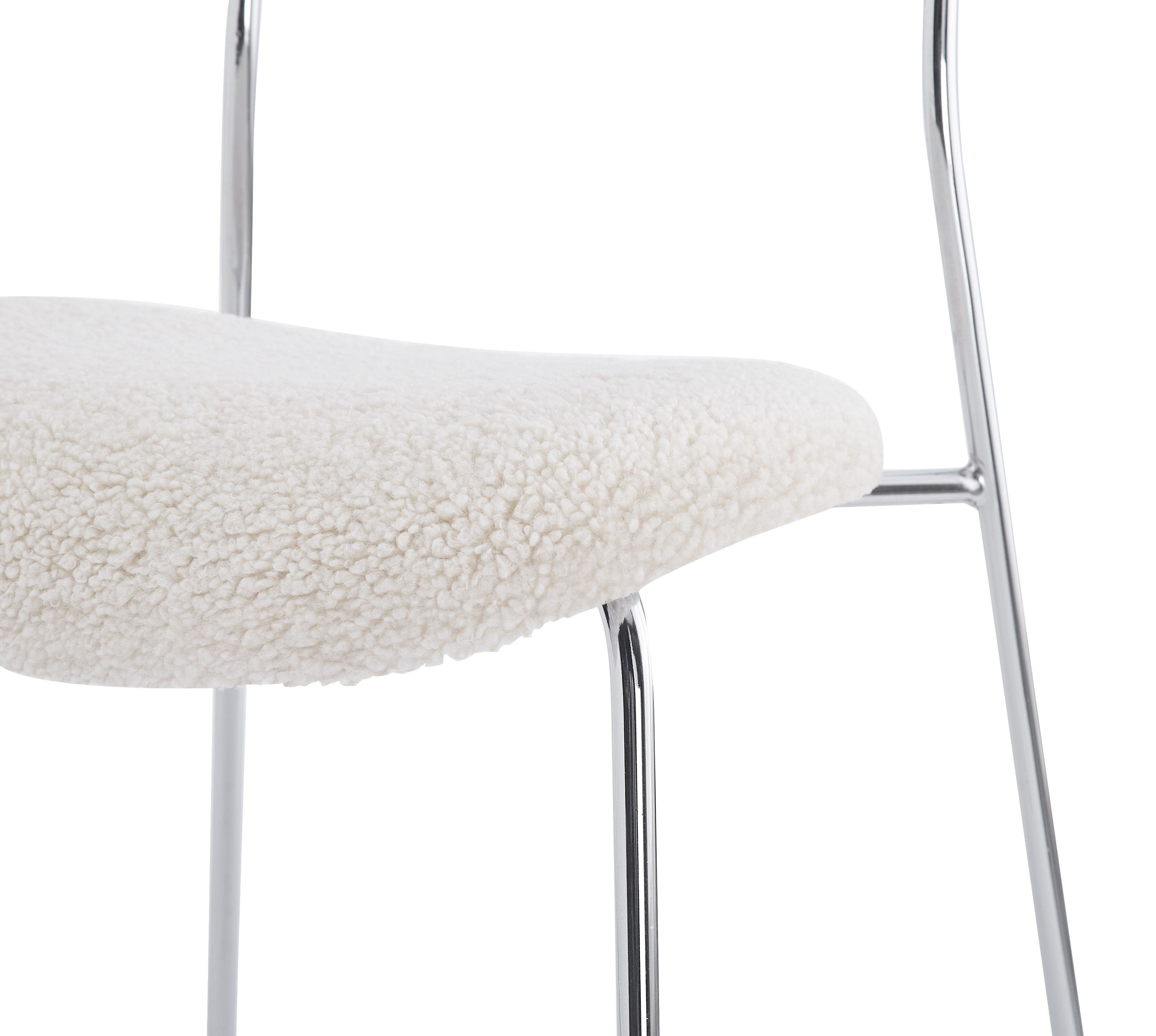 LINCOLN – Zestaw 2 przemysłowych krzeseł z metalu i białych pętelek