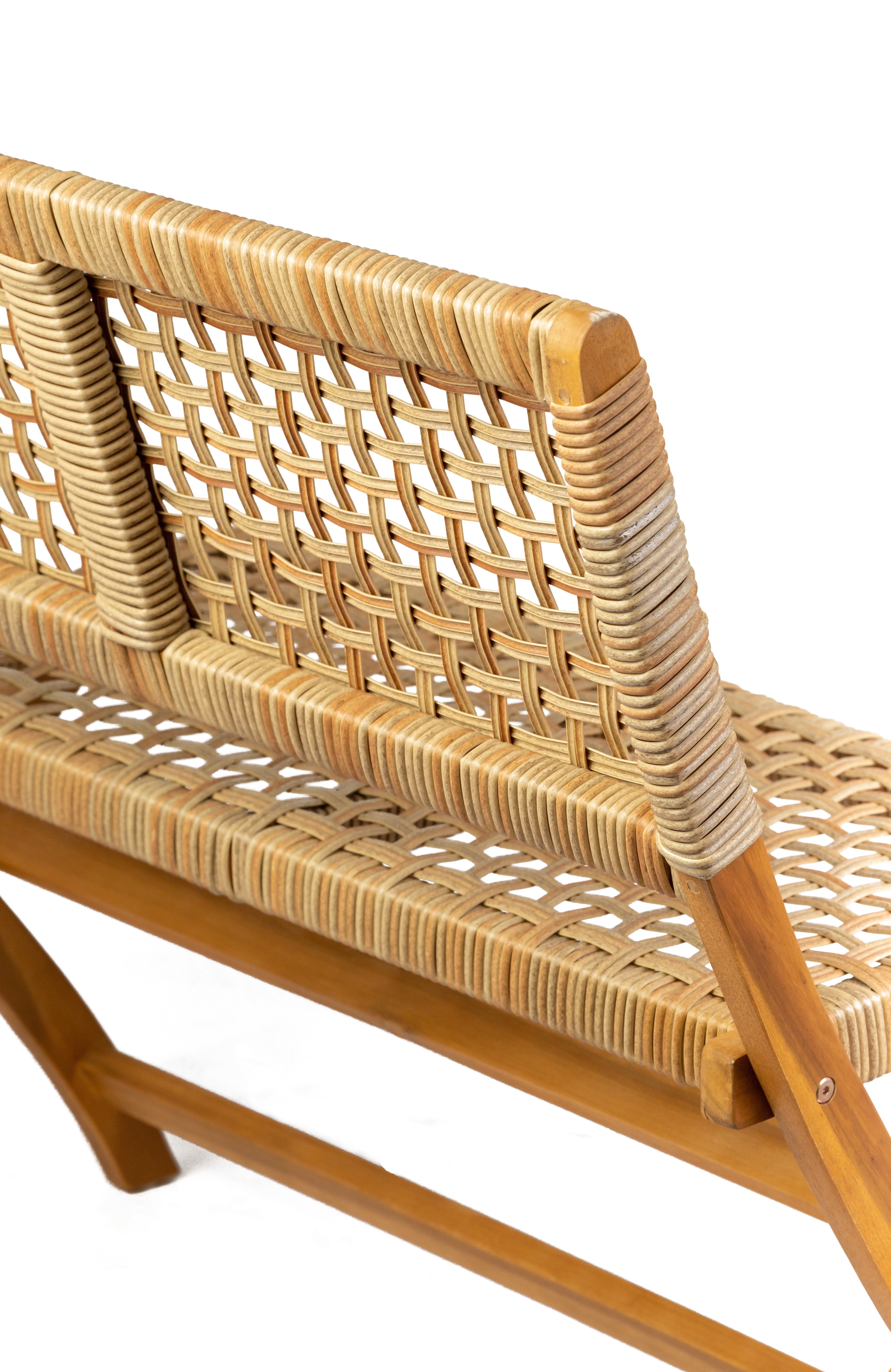 NATAL – Ławka ogrodowa z litego drewna akacjowego i liny