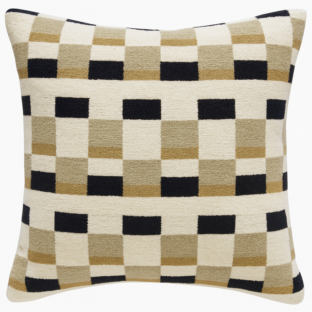 ANDOYA – Poduszka z beżowego aksamitu bawełnianego OEKO-TEX® 45 x 45