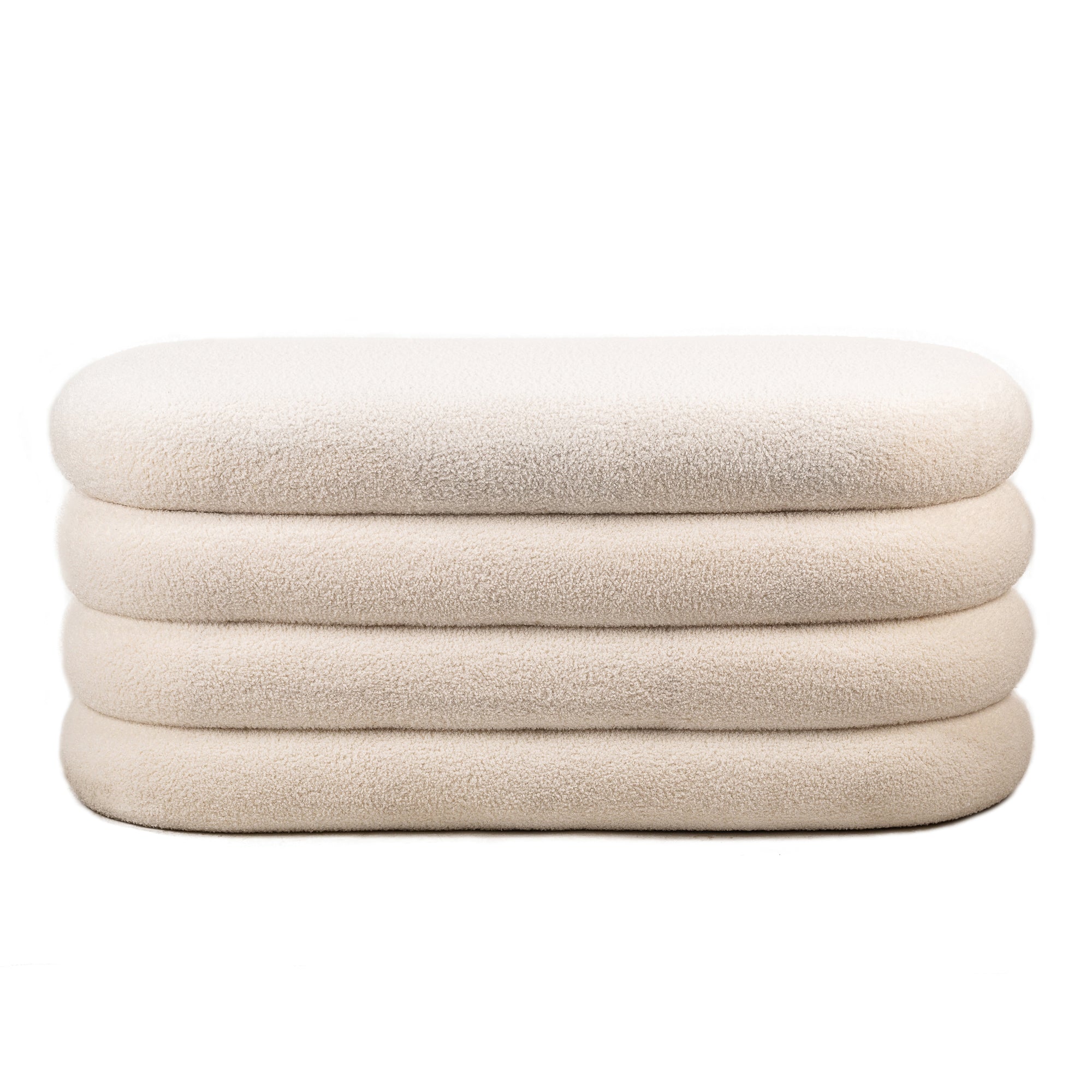 Ławka z schowkiem w białe pętelki