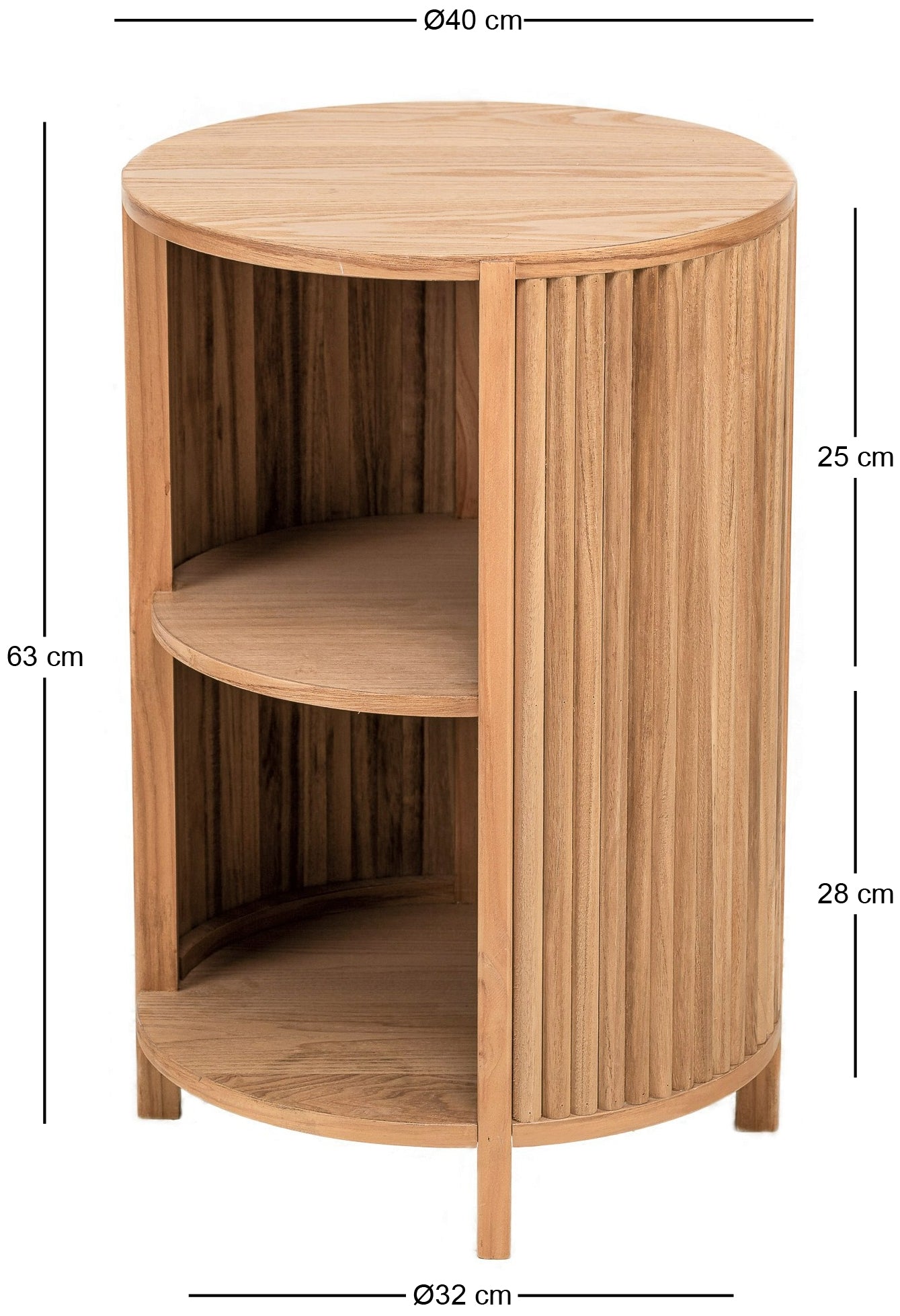 ALTA – stolik nocny z 2 schowkami z litego drewna