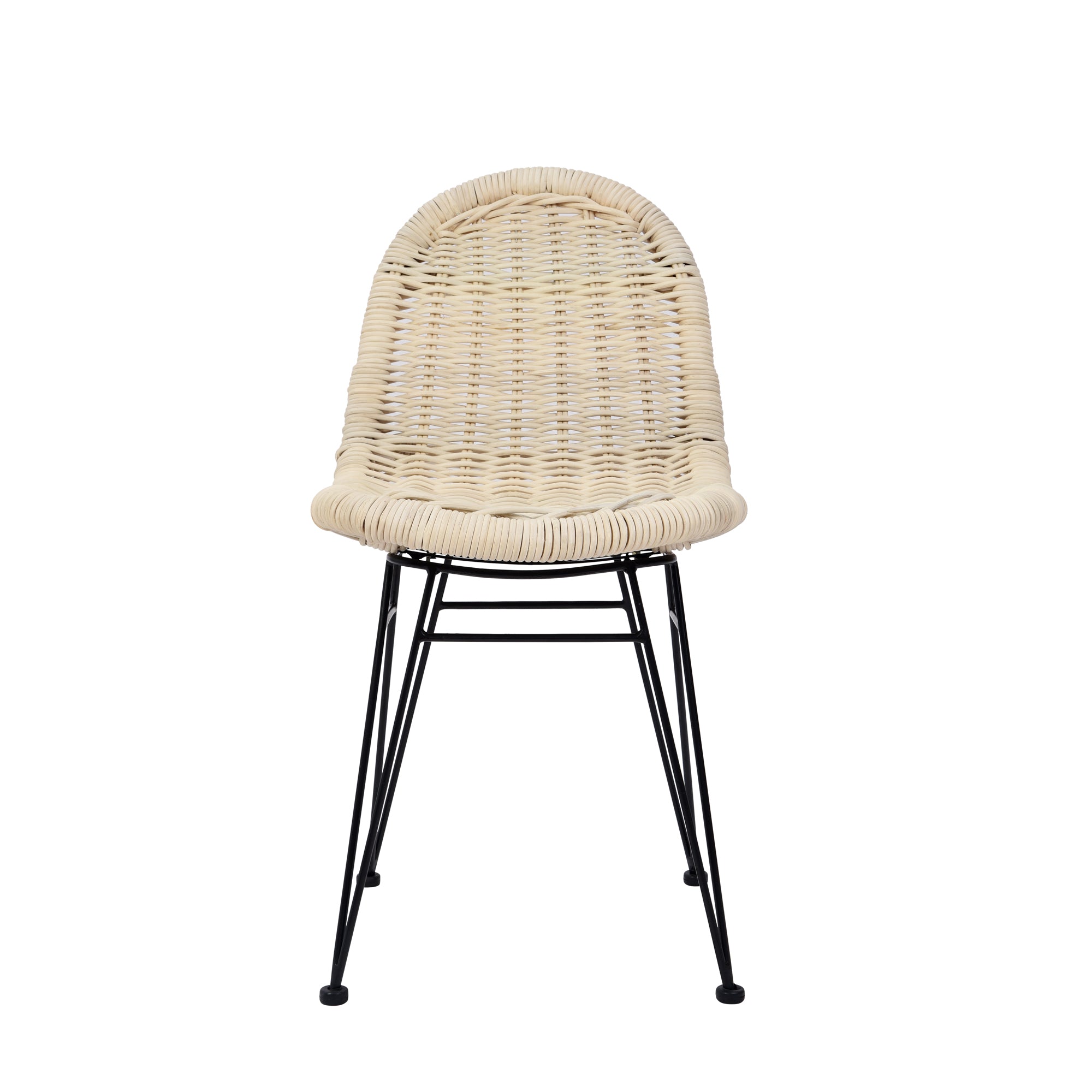 NITA – Zestaw 2 krzeseł do jadalni w stylu boheme, wykonanych z naturalnego rattanu