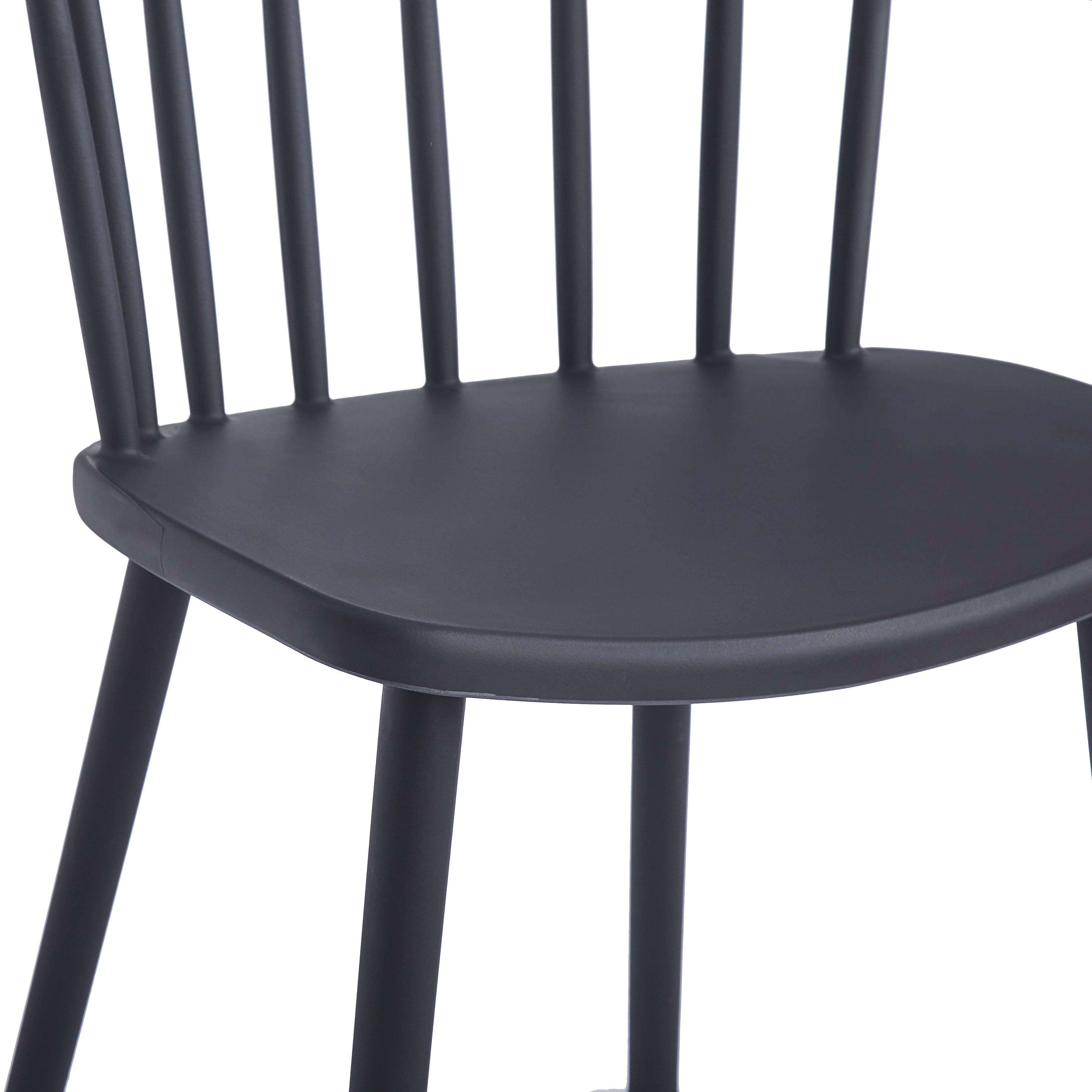 EXCHANGE - Zestaw 4 krzeseł do wnętrz i na zewnątrz, czarne