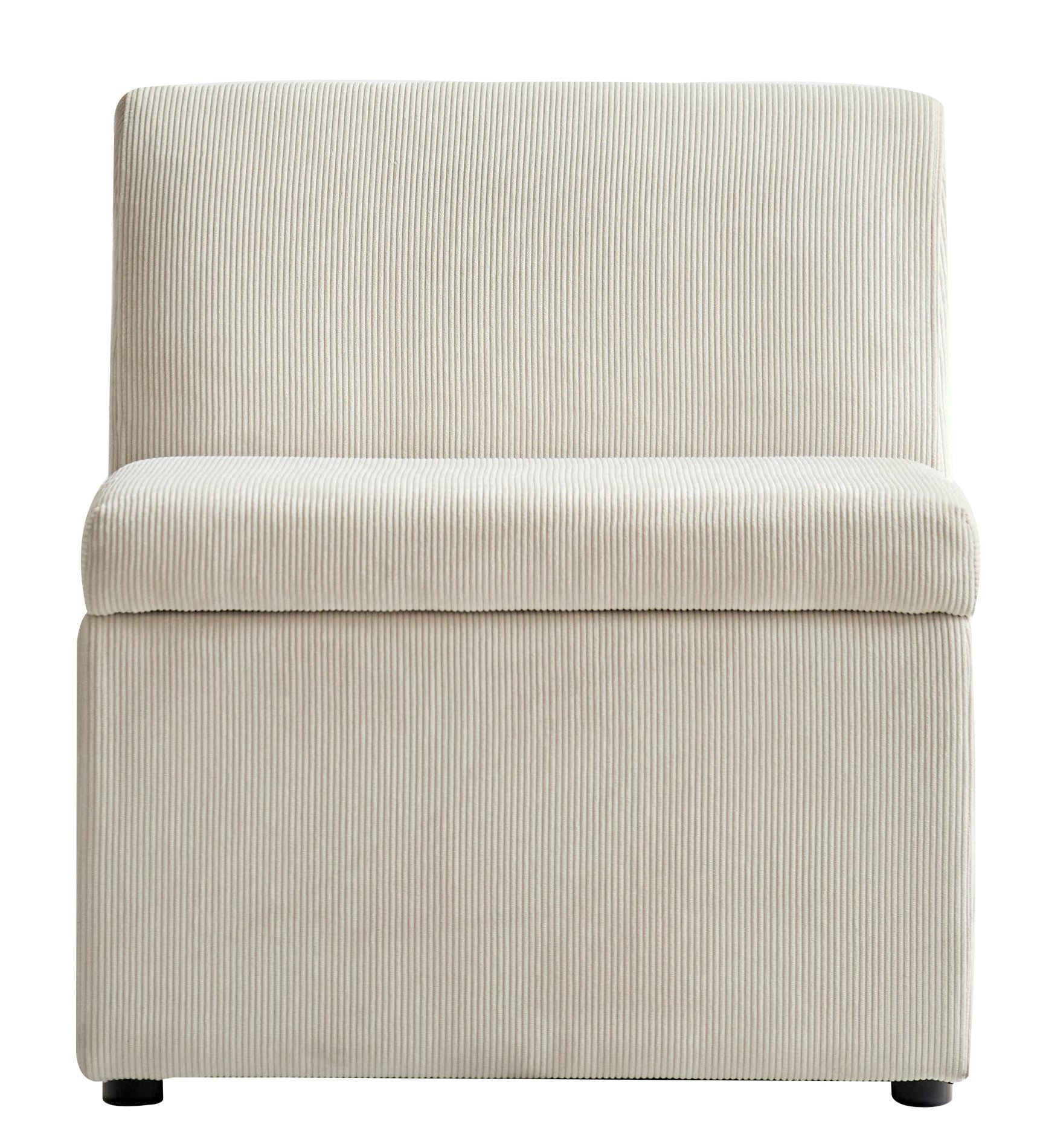 VARDE - Canapé modulable 1 personne en velours côtelé beige