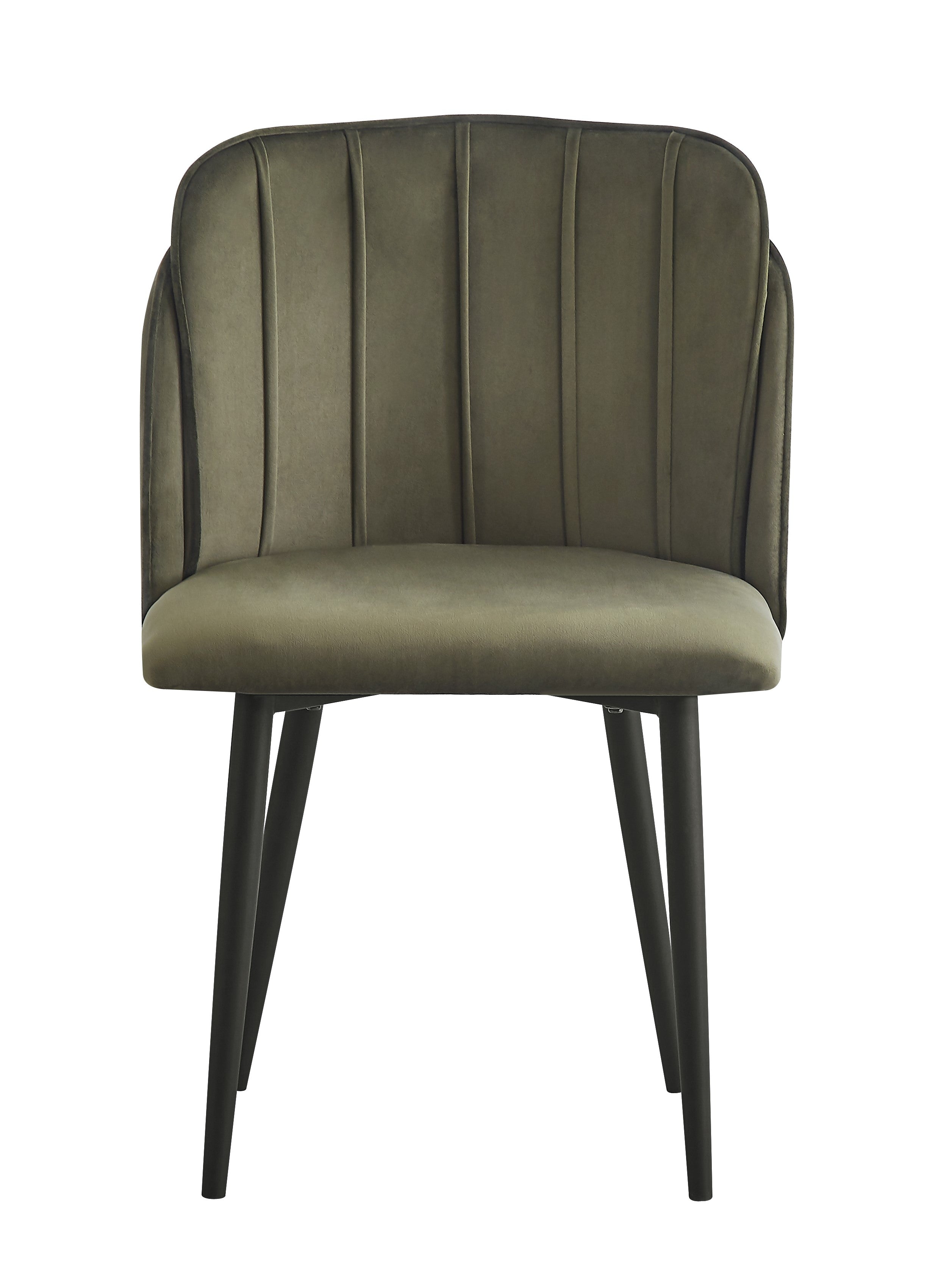 Zestaw 2 krzeseł z metalu i tkaniny w kolorze zielonym khaki