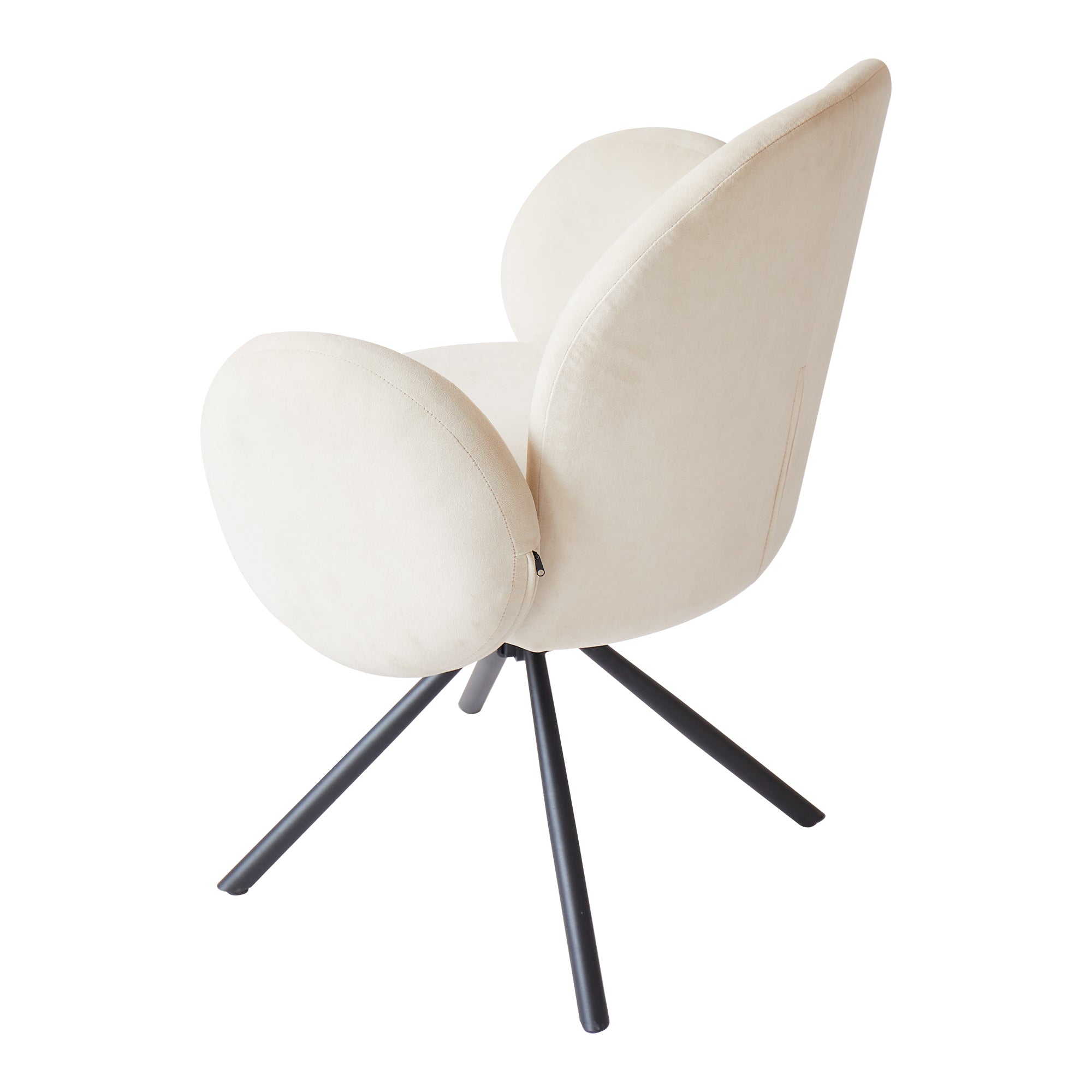 HELSINKI – Zestaw 2 Obrotowych krzeseł z beżowego aksamitu i metalu