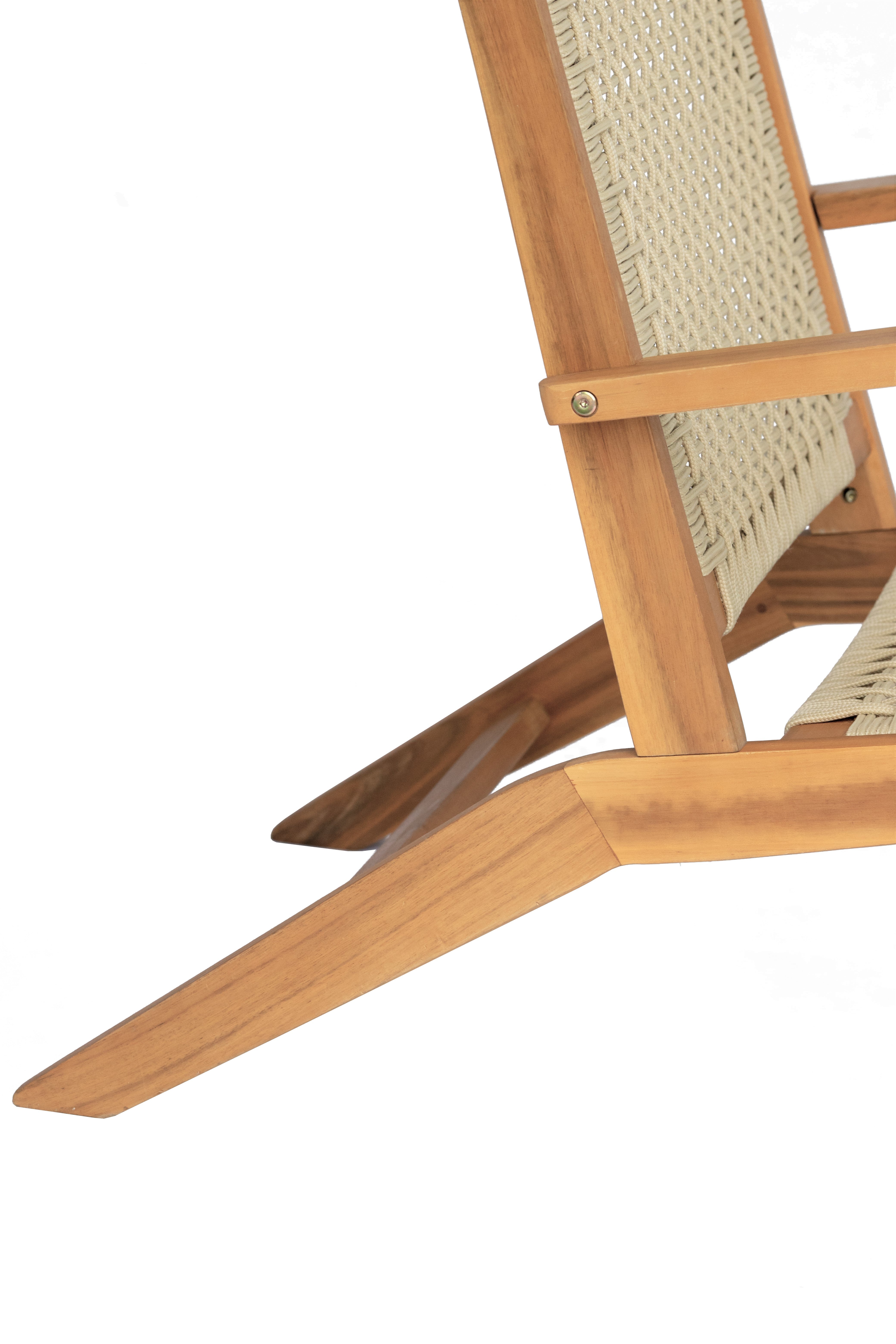 Fotel ogrodowy z litego drewna akacjowego i liny