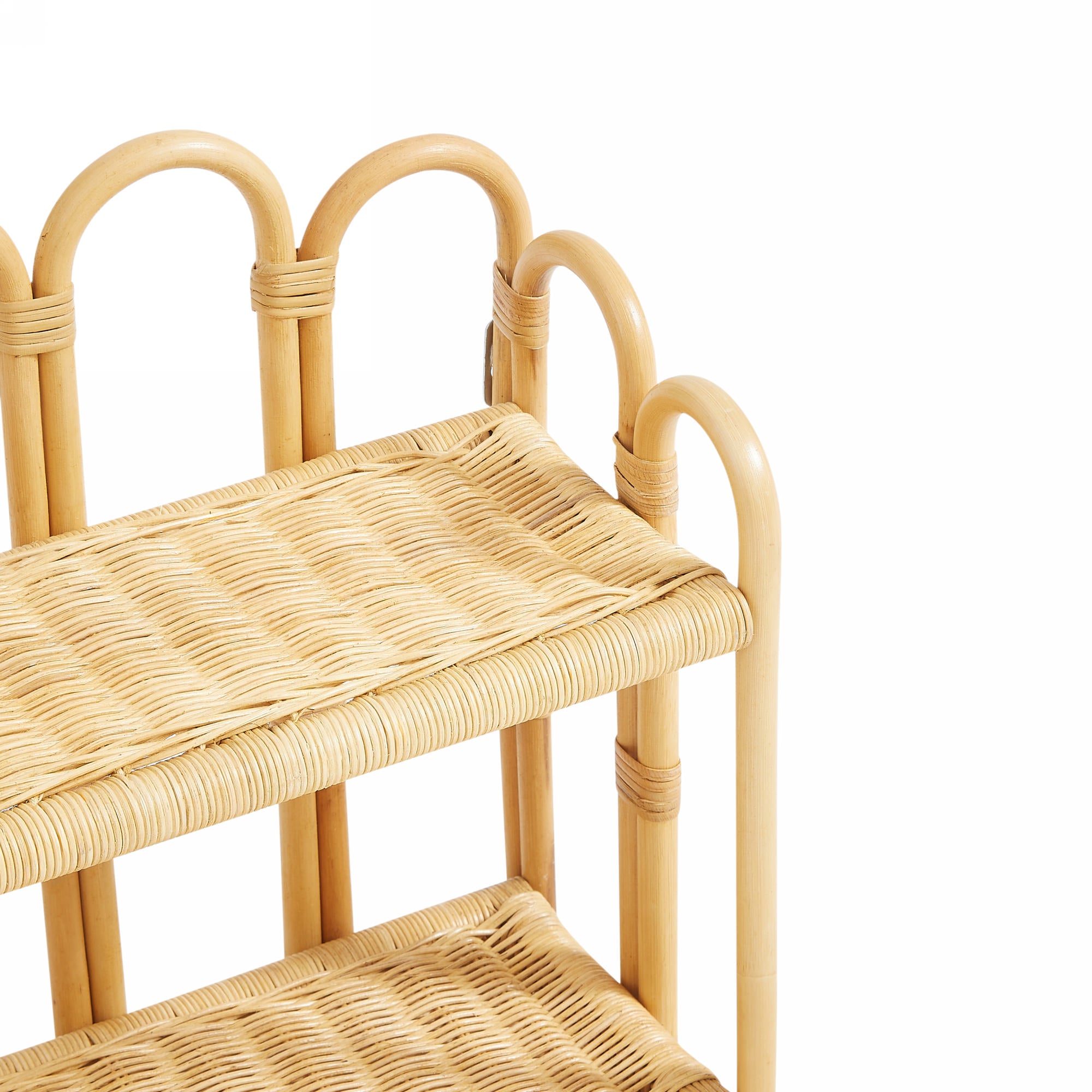 BELEM – Dwupoziomowa półka wisząca na ścianę z naturalnego rattanu