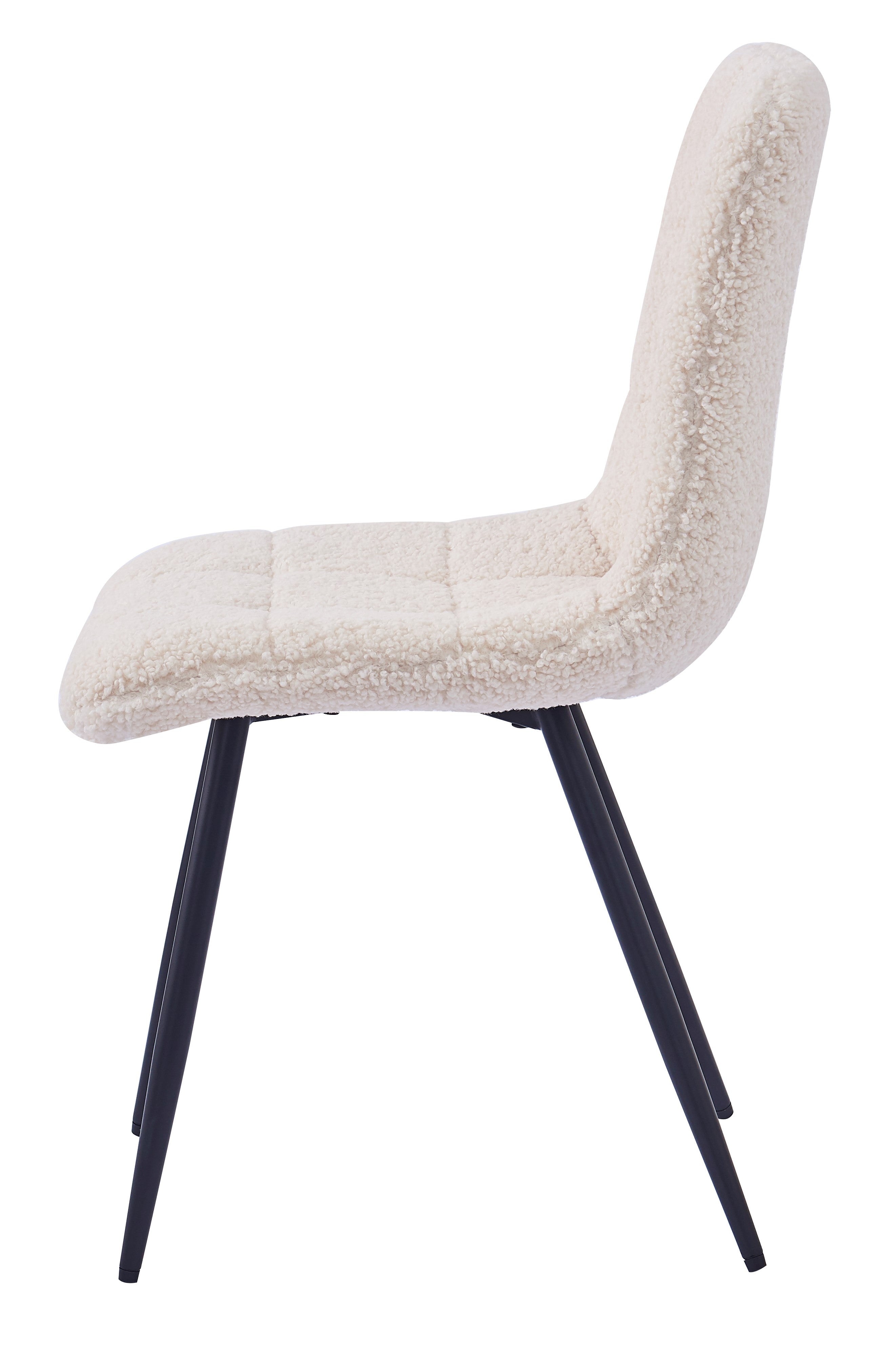 BJORN - Lot de 2 chaises en métal et bouclettes blanc