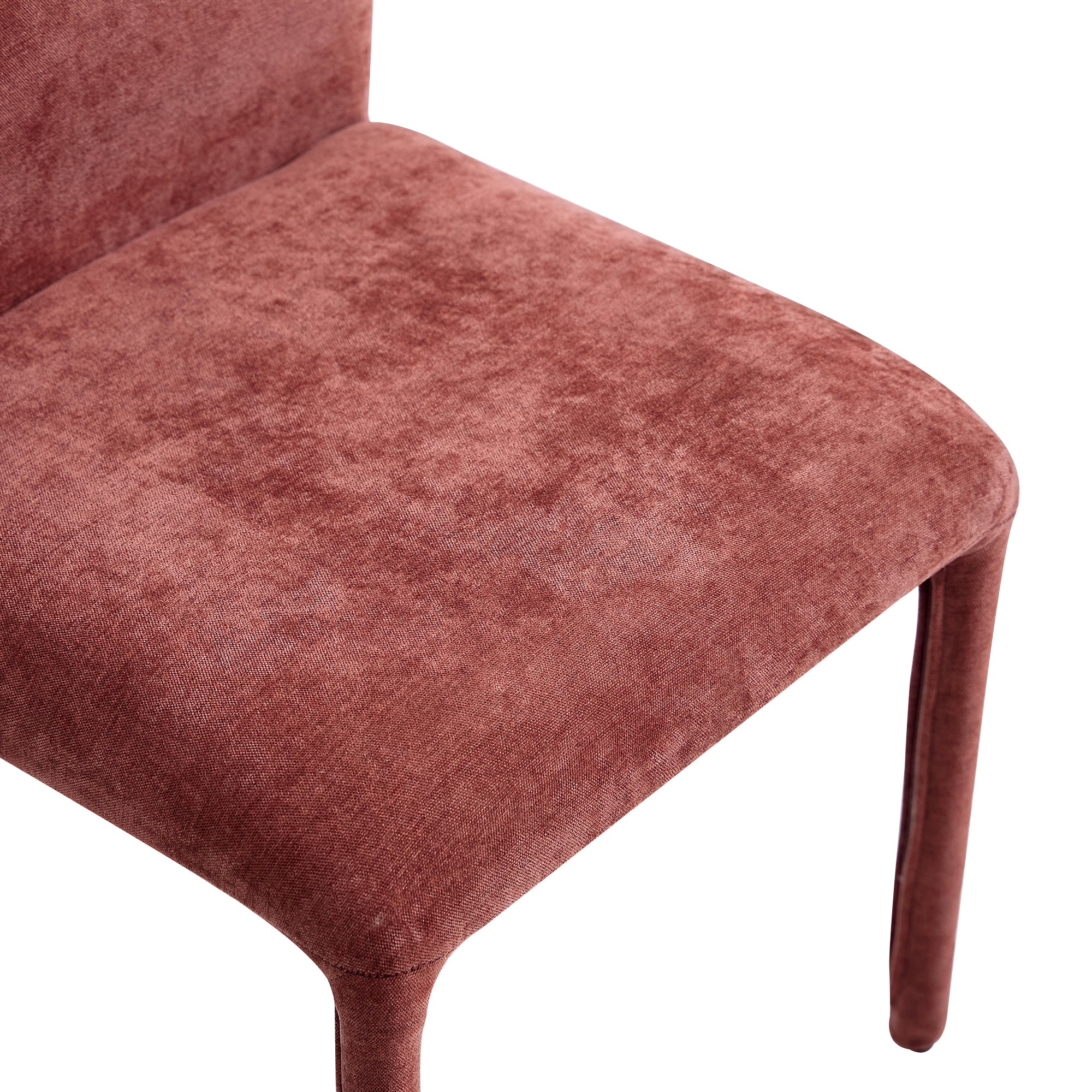 SMOLA - Lot de 2 chaises scandinaves en tissu terracotta