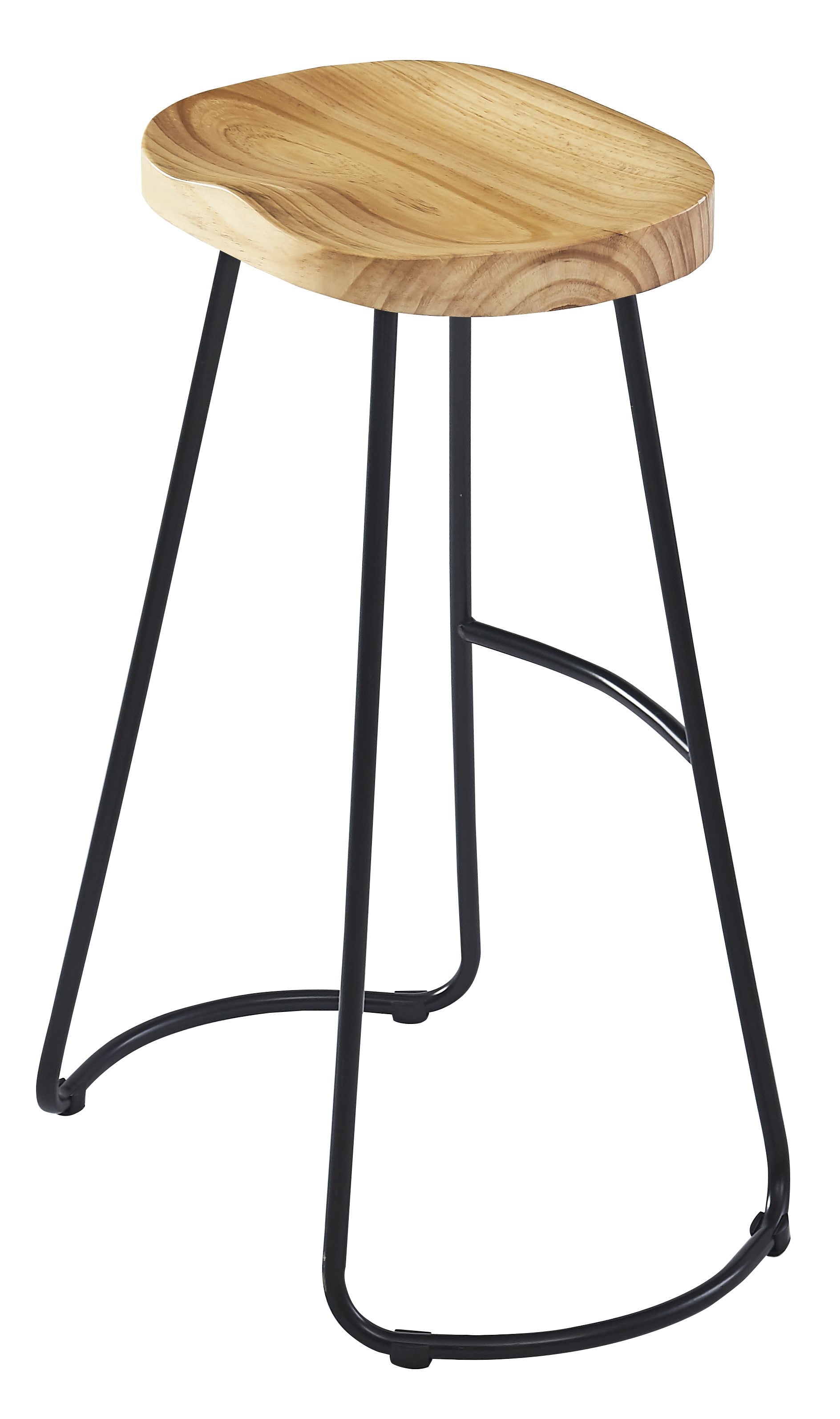 Zestaw 2 stołków barowych z metalu i naturalnego drewna jesionowego