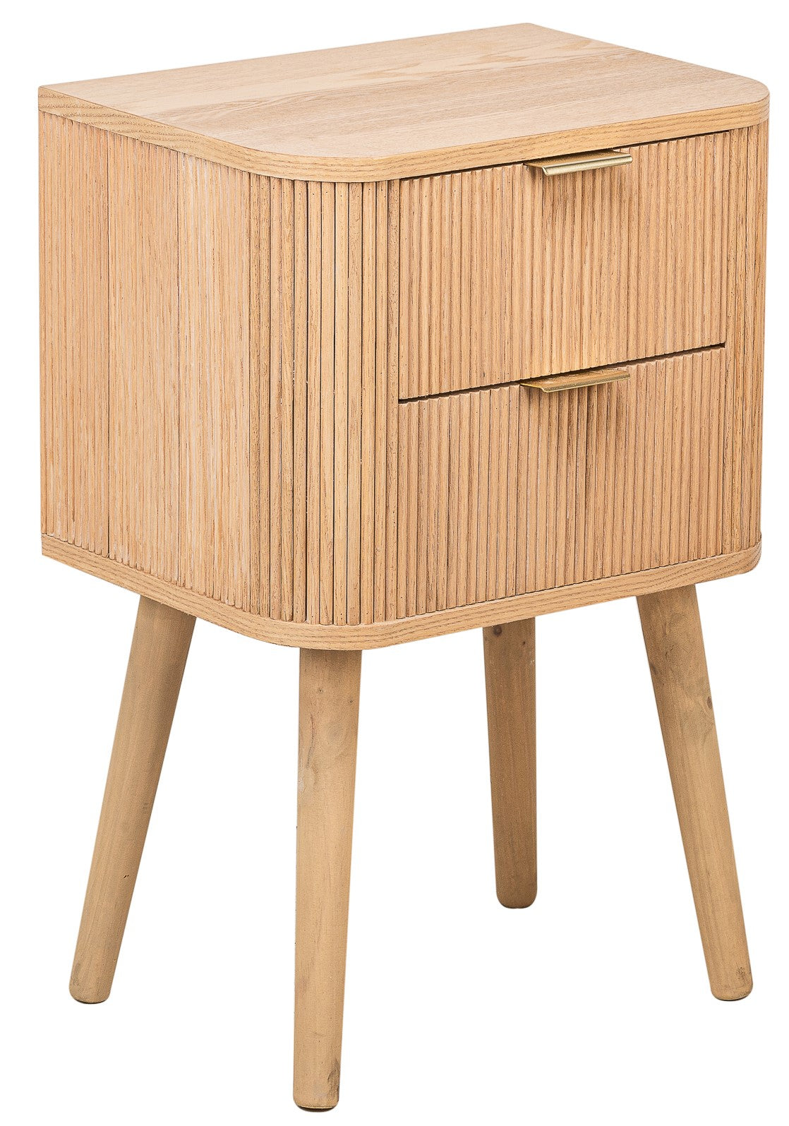 BALI - Szafka nocna z 2 szufladami z naturalnego drewna