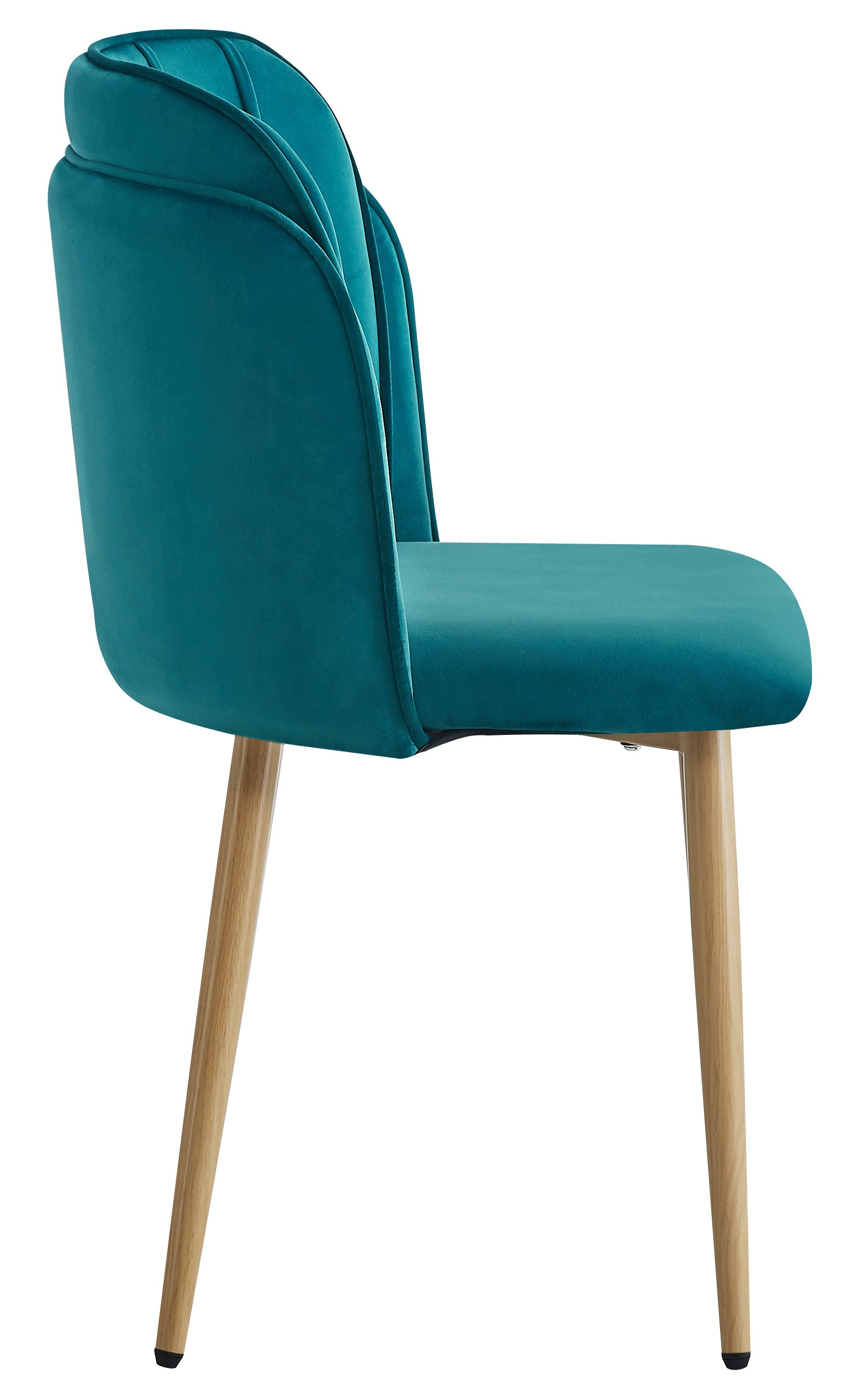 Zestaw 2 krzeseł z metalu imitującego drewno i tkaniny w kolorze niebieskim