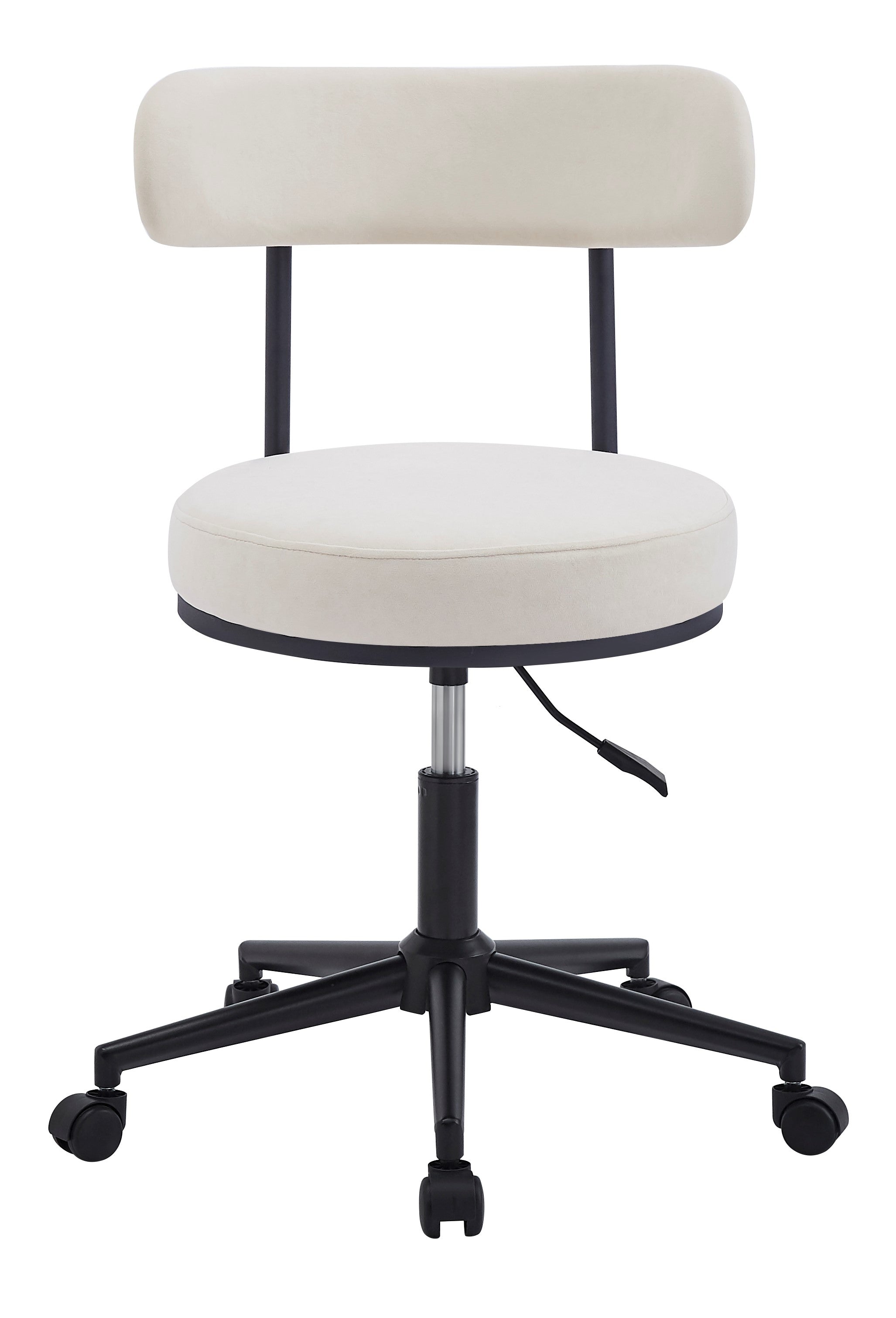 Regulowane krzesło biurowe z beżowego aksamitu