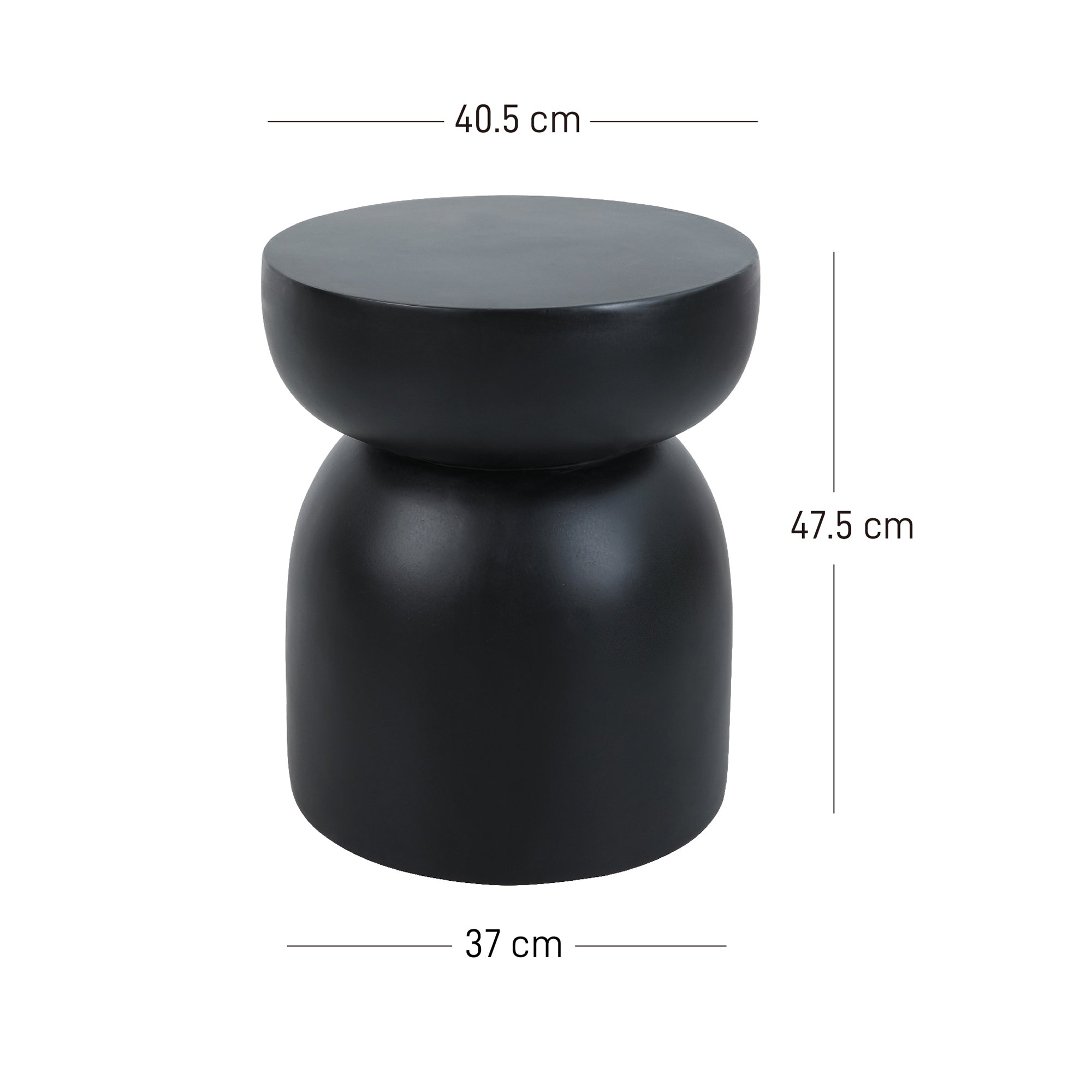 NORDFYN – stolik pomocniczy do kanapy, do użytku wewnątrz i na zewnątrz, z czarnego magnezytu